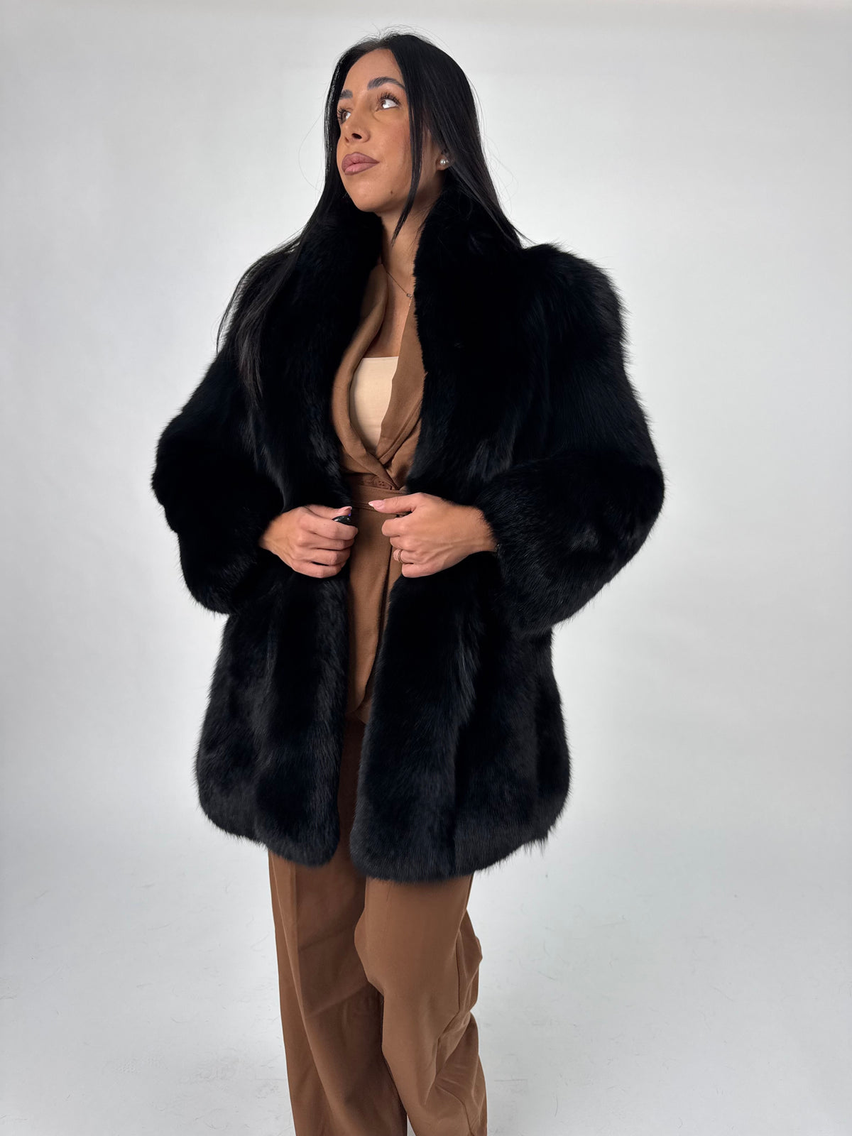 Giacca in volpe black N803