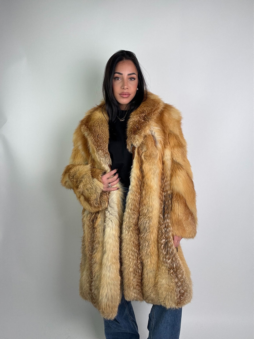 Cappotto in volpe gold N980