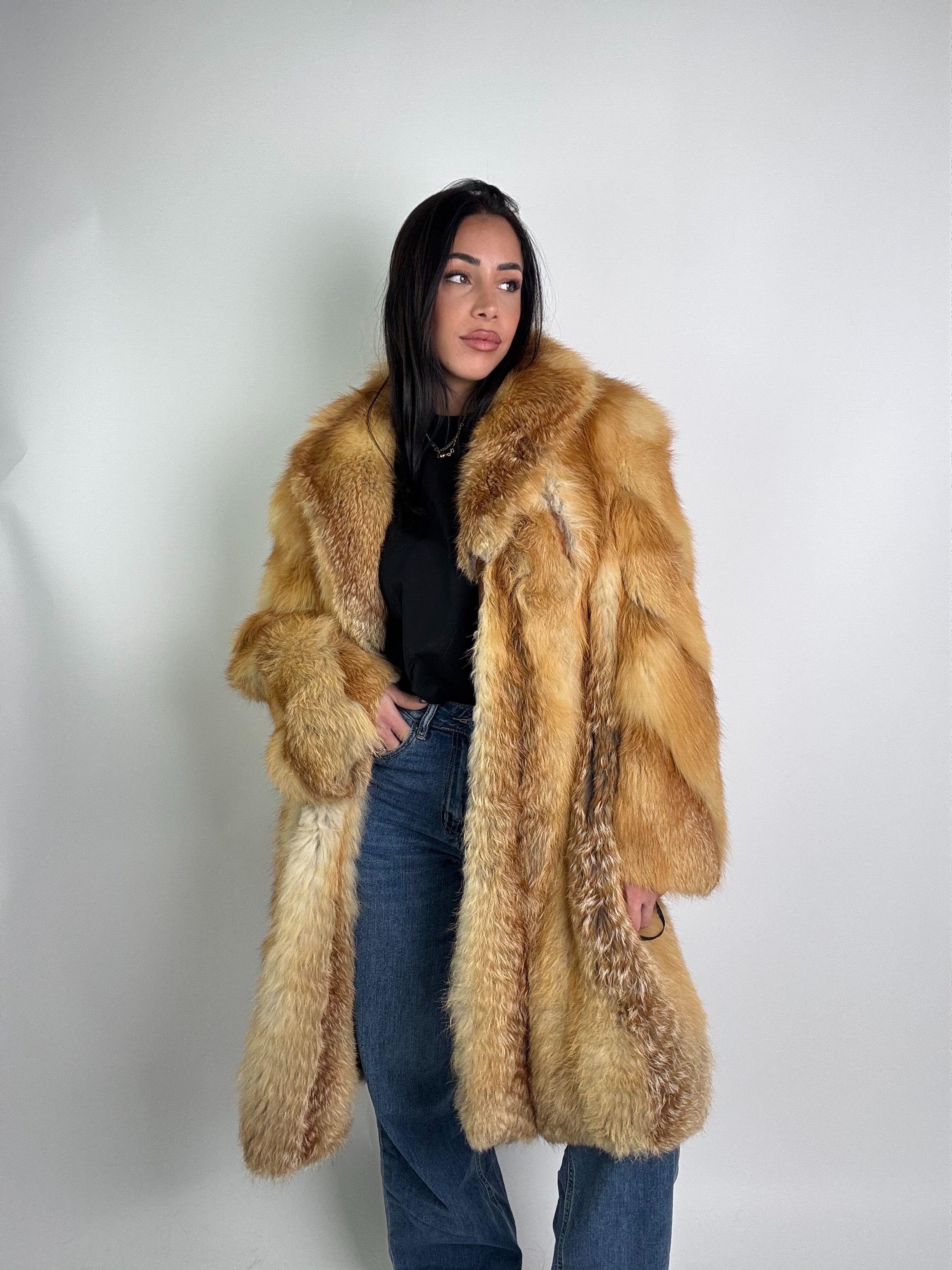 Cappotto in volpe gold N980