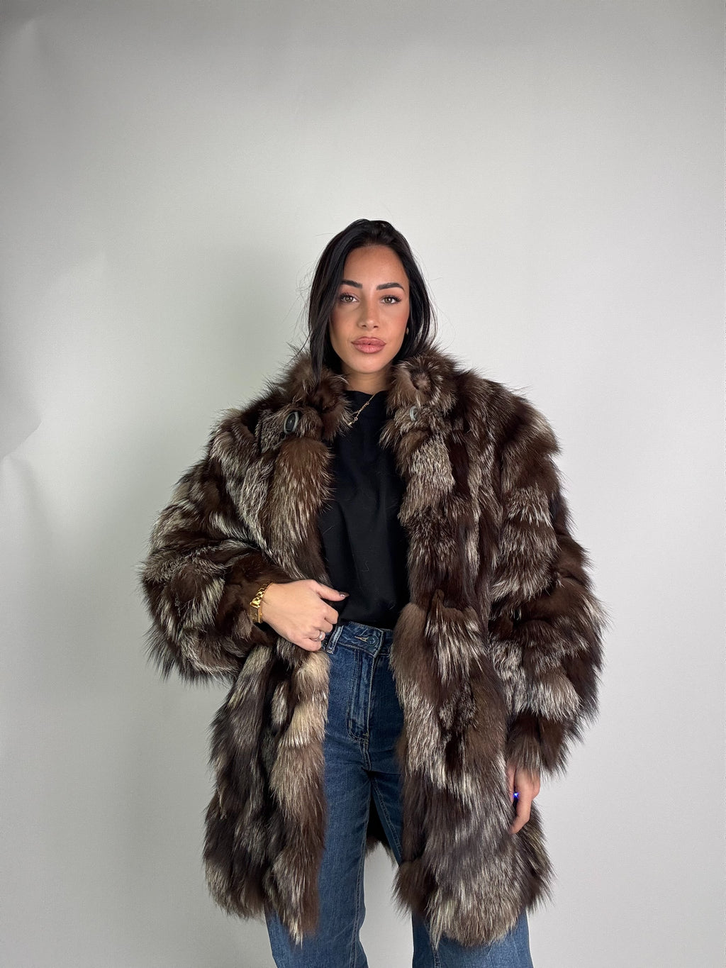 Giacca in volpe argentata N983