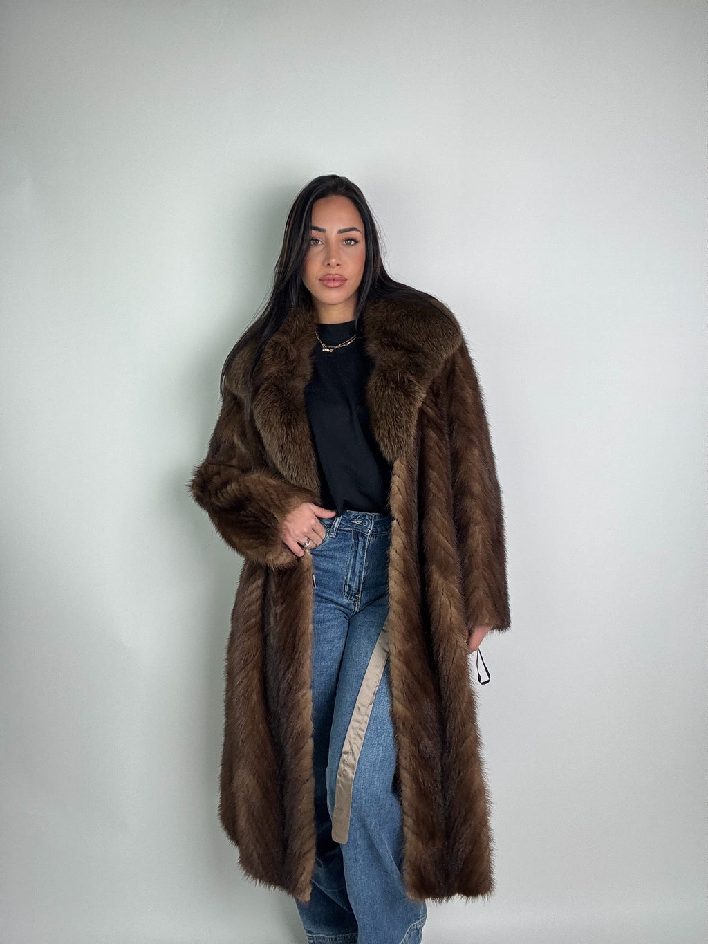 Cappotto in visone e volpe N383