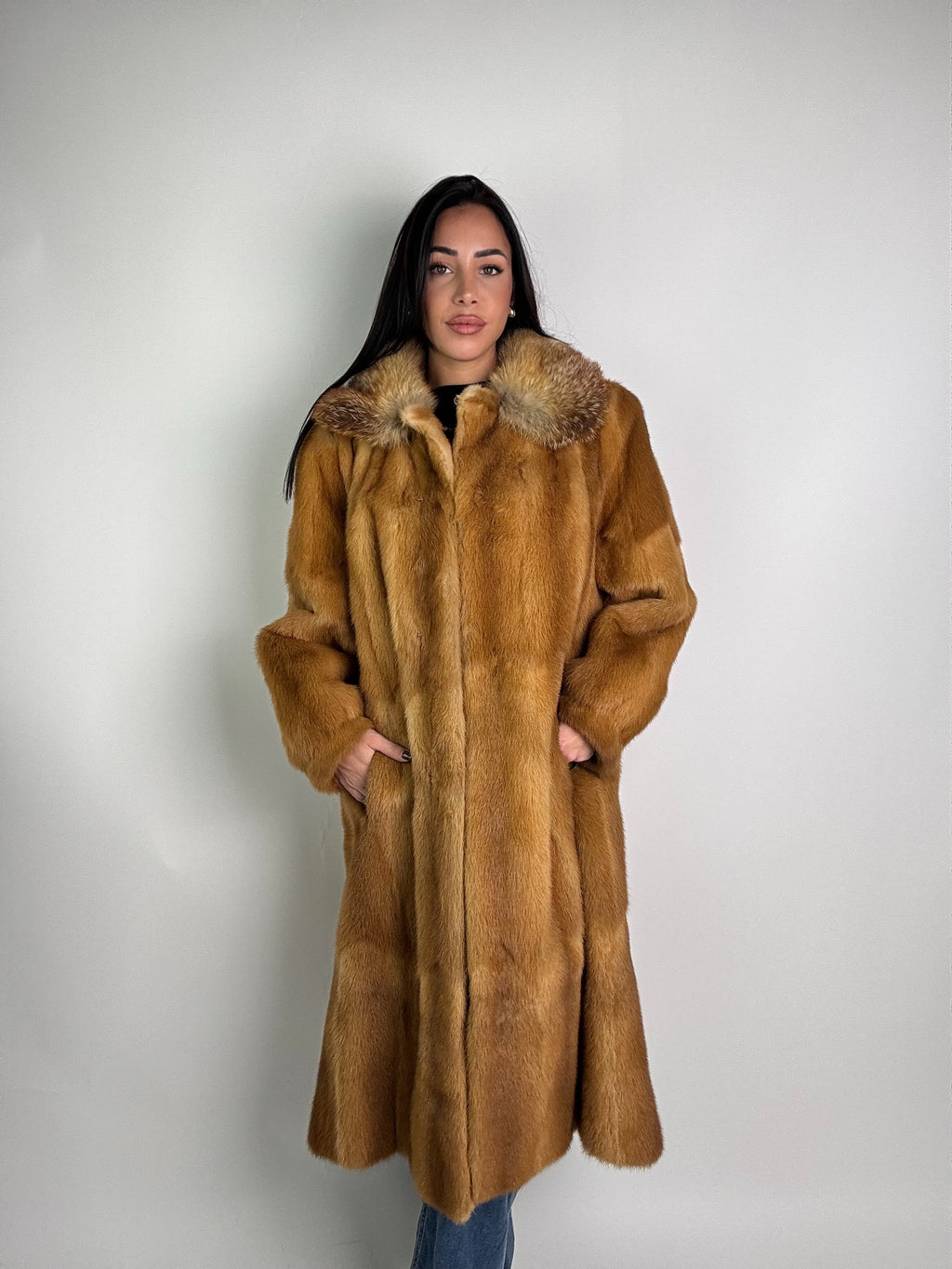 Cappotto in visone e volpe N384