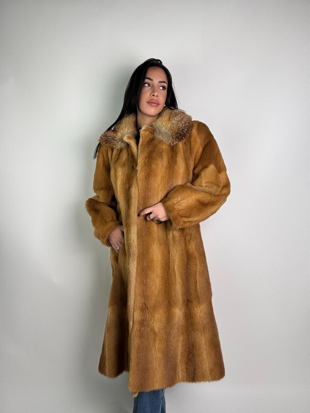 Cappotto in visone e volpe N384