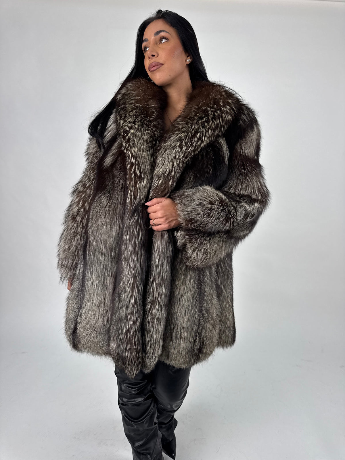 Giacca in volpe argentata N811