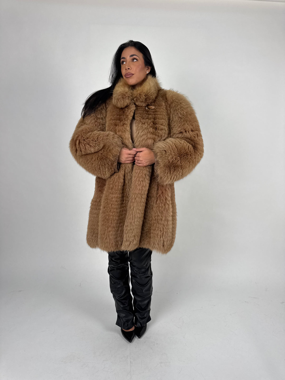 Giacca in volpe caramel N804