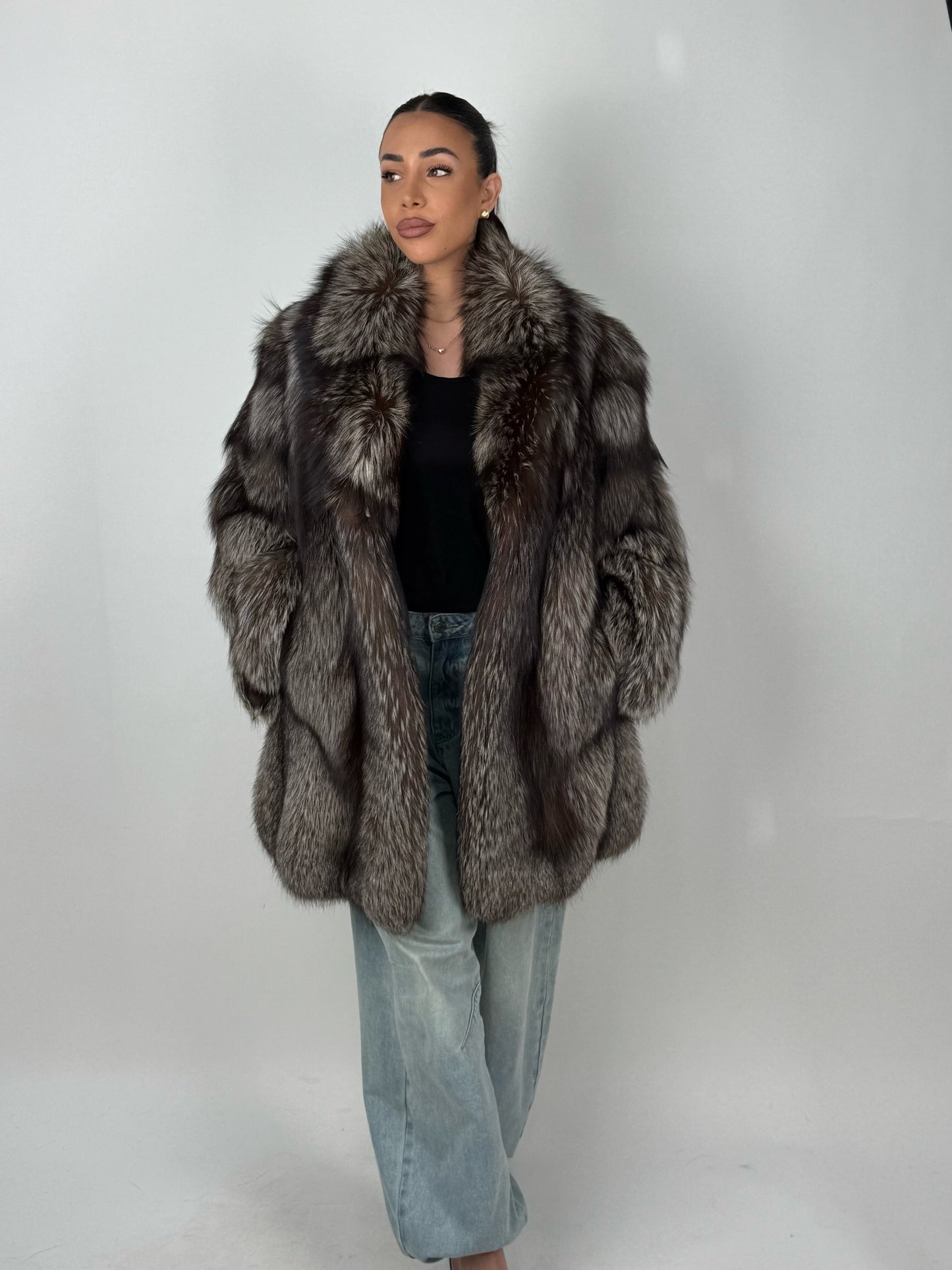 Giacca in volpe argentata N463