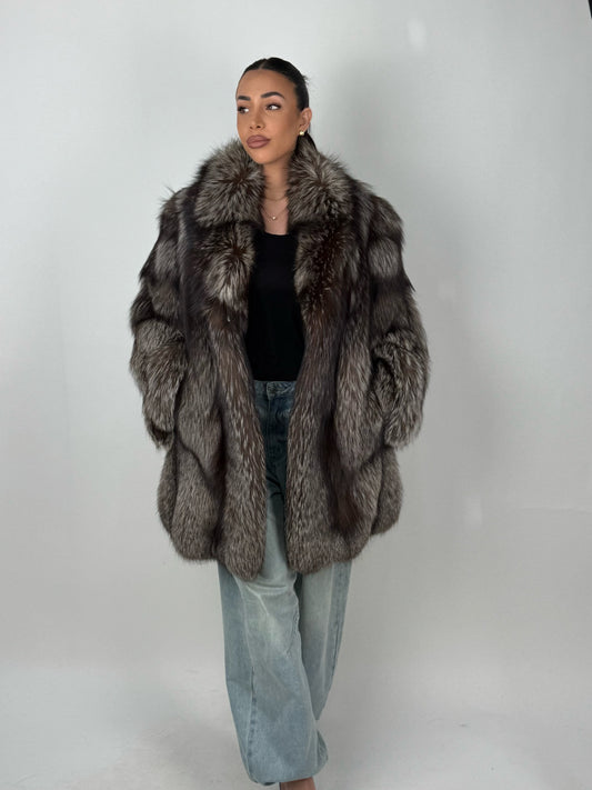Giacca in volpe argentata N463