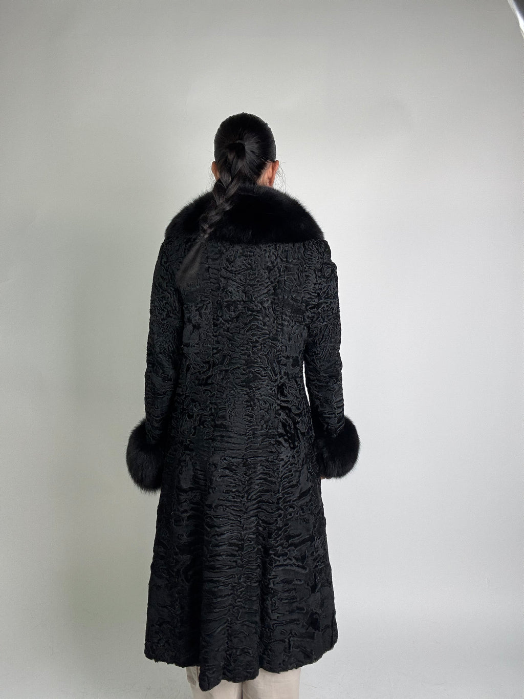 Giacca in astrakan e volpe N25