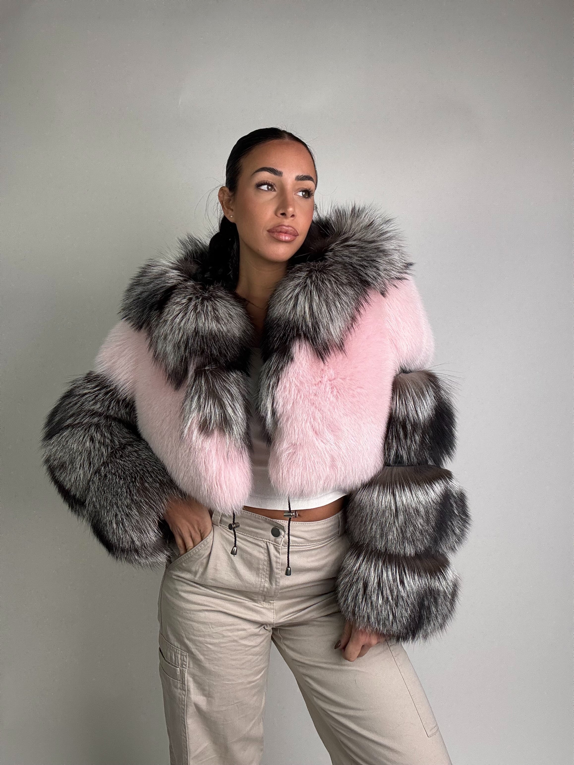 Bomber in volpe argentata Daisy