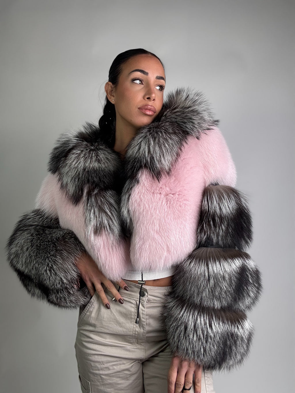 Bomber in volpe argentata Daisy