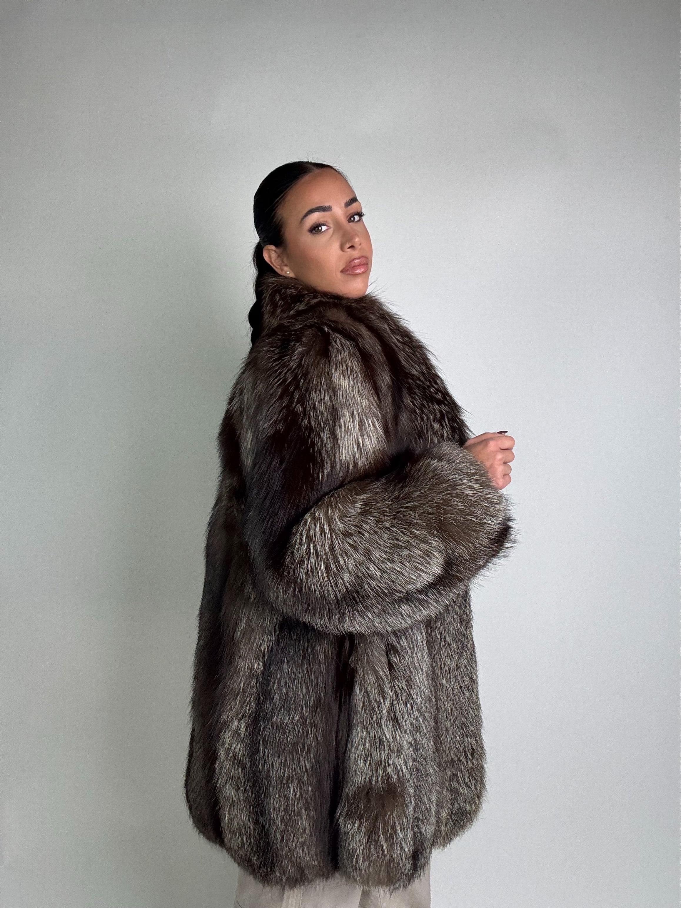 Giacca in volpe argentata N986