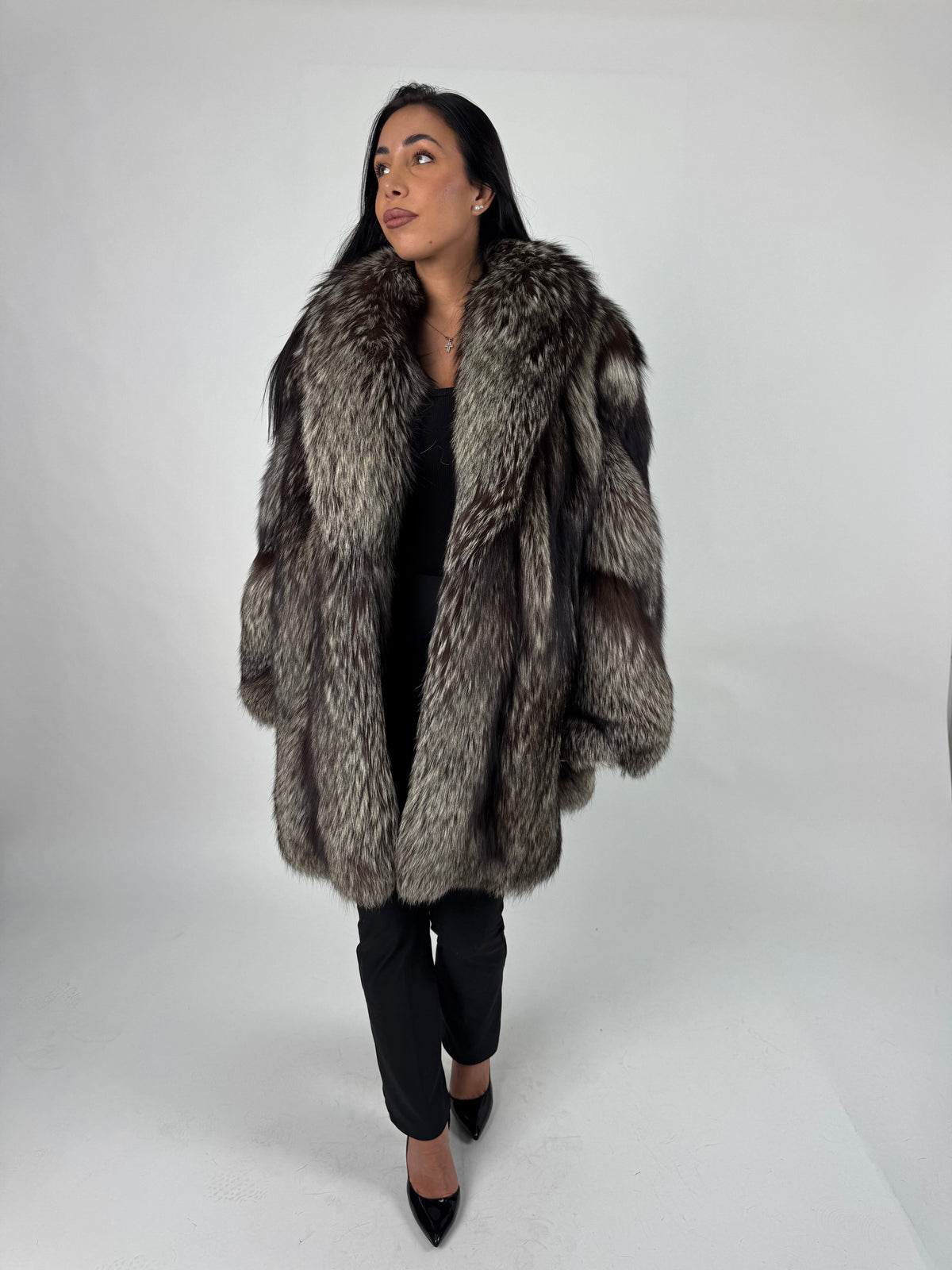 Giacca in volpe argentata N812