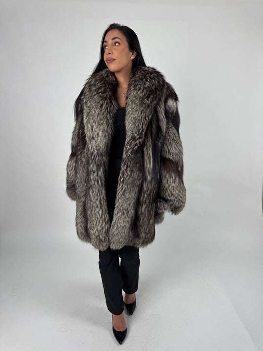 Giacca in volpe argentata N812