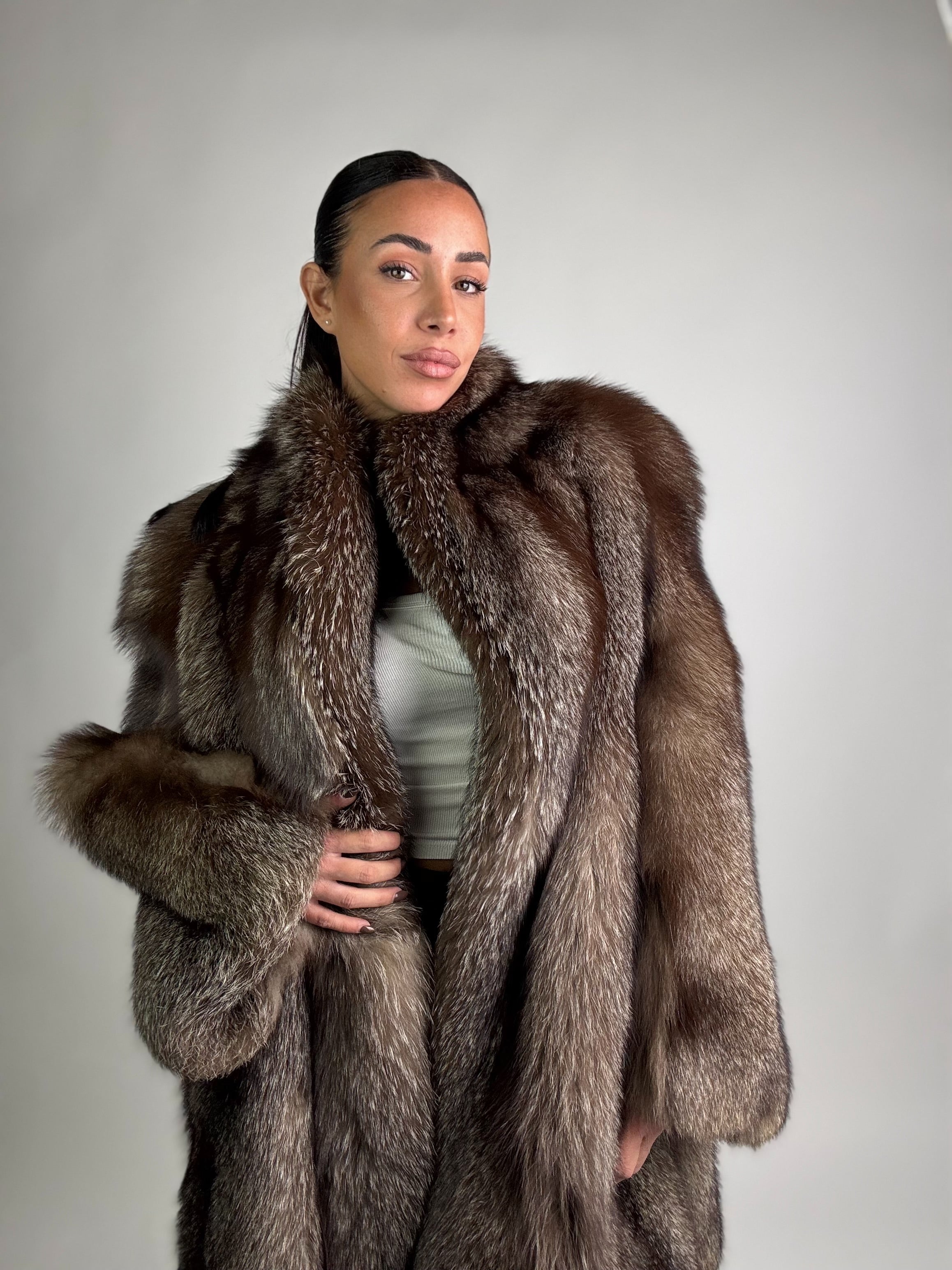 Giacca in volpe argentata N992