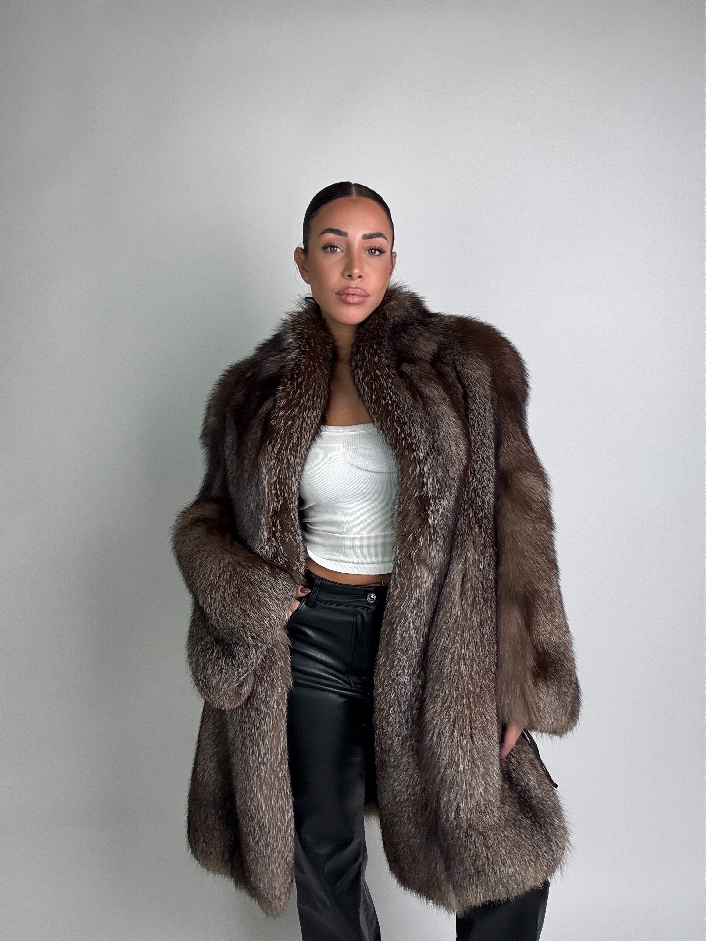 Giacca in volpe argentata N992