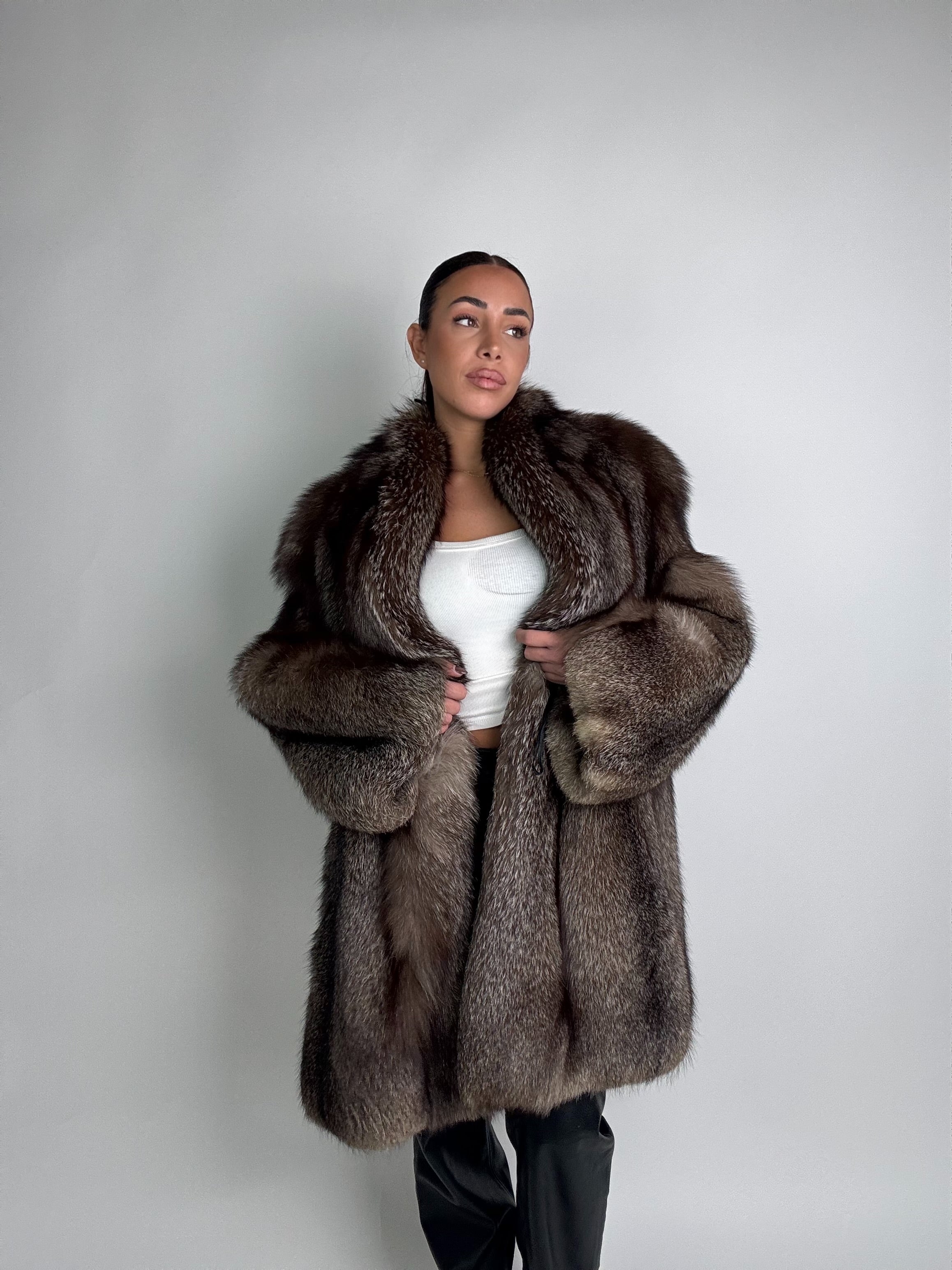 Giacca in volpe argentata N992