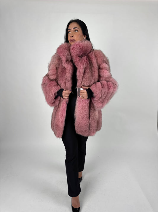 Giacca in volpe pink N136