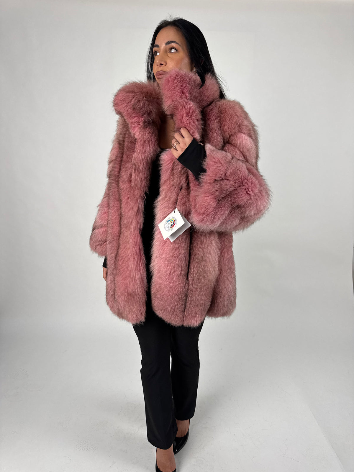 Giacca in volpe pink N136