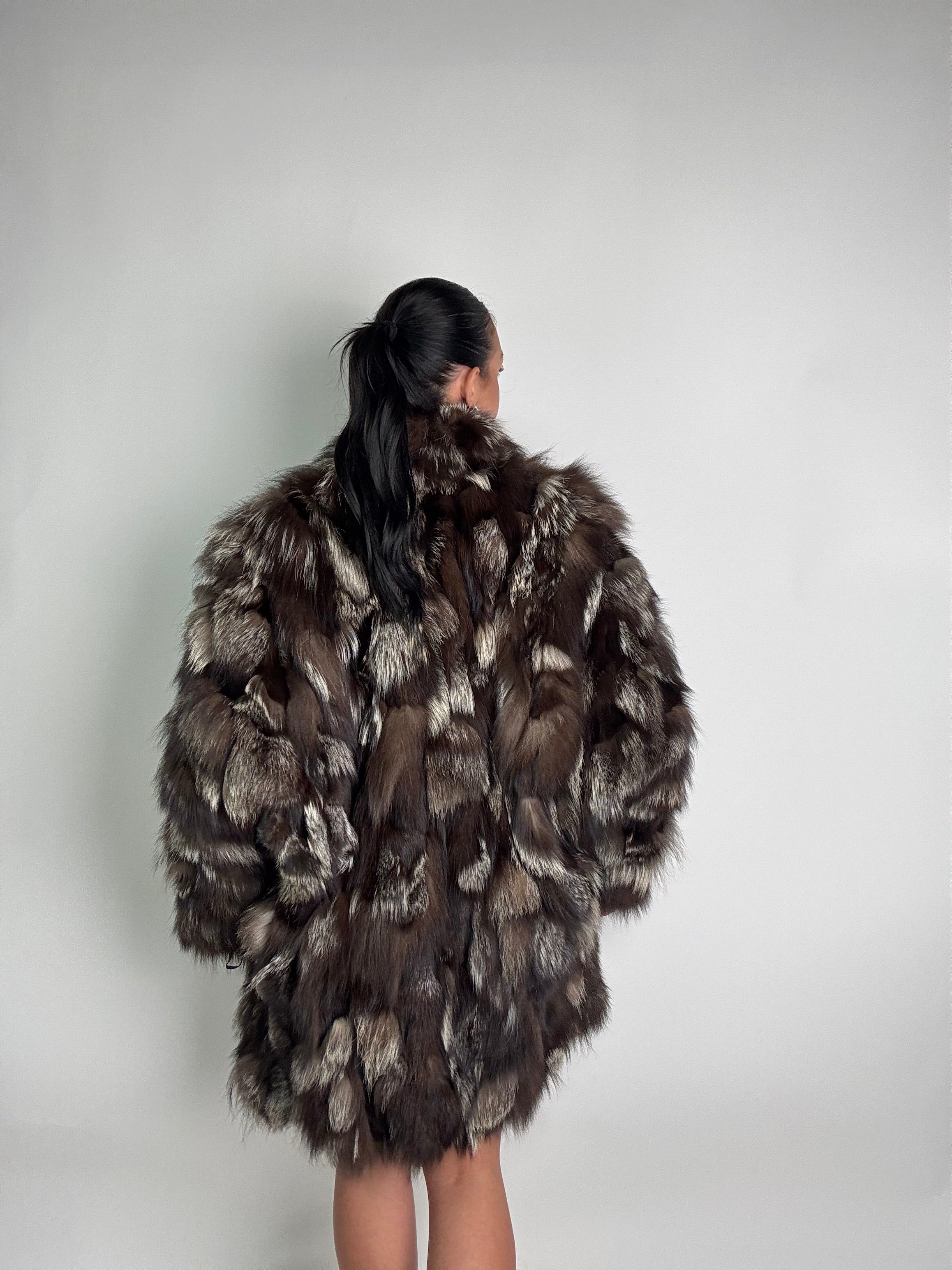 Giacca in volpe argentata N02