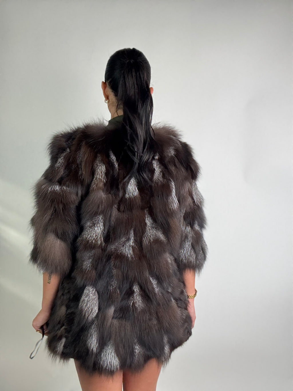 Giacca in volpe argentata N03