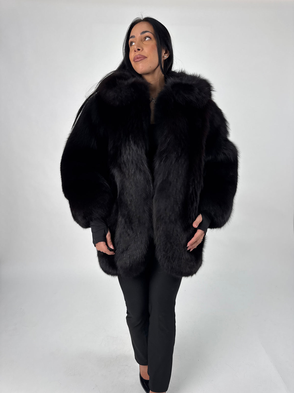 Giacca in volpe black N817