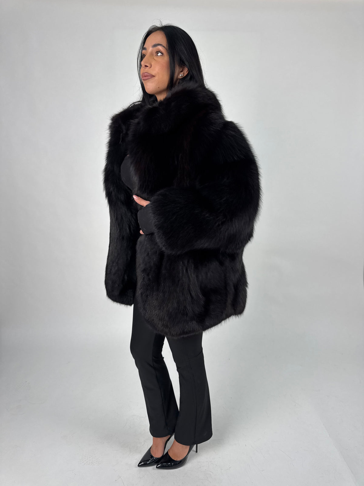 Giacca in volpe black N817