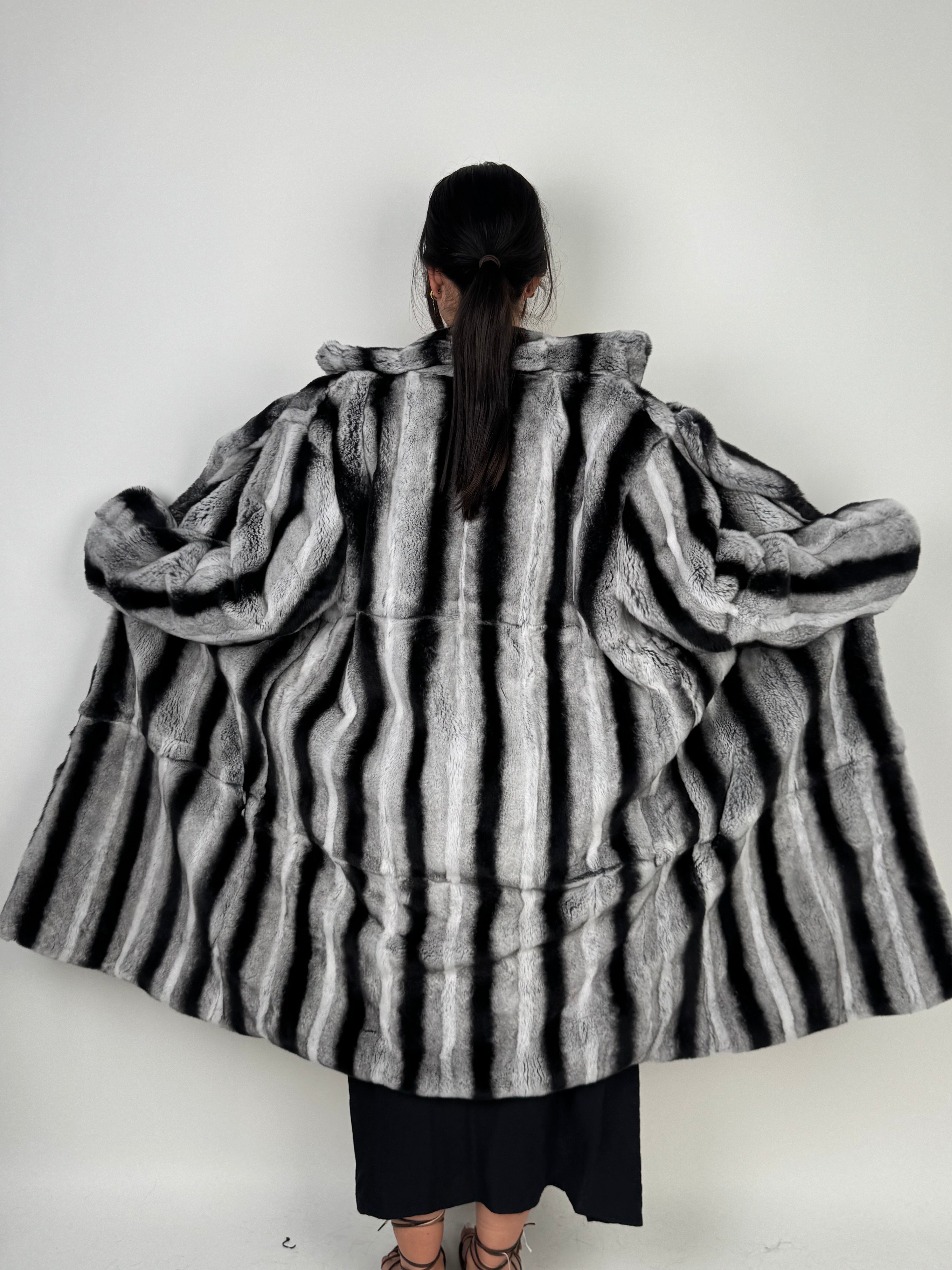 Cappotto in rex cincillà N749