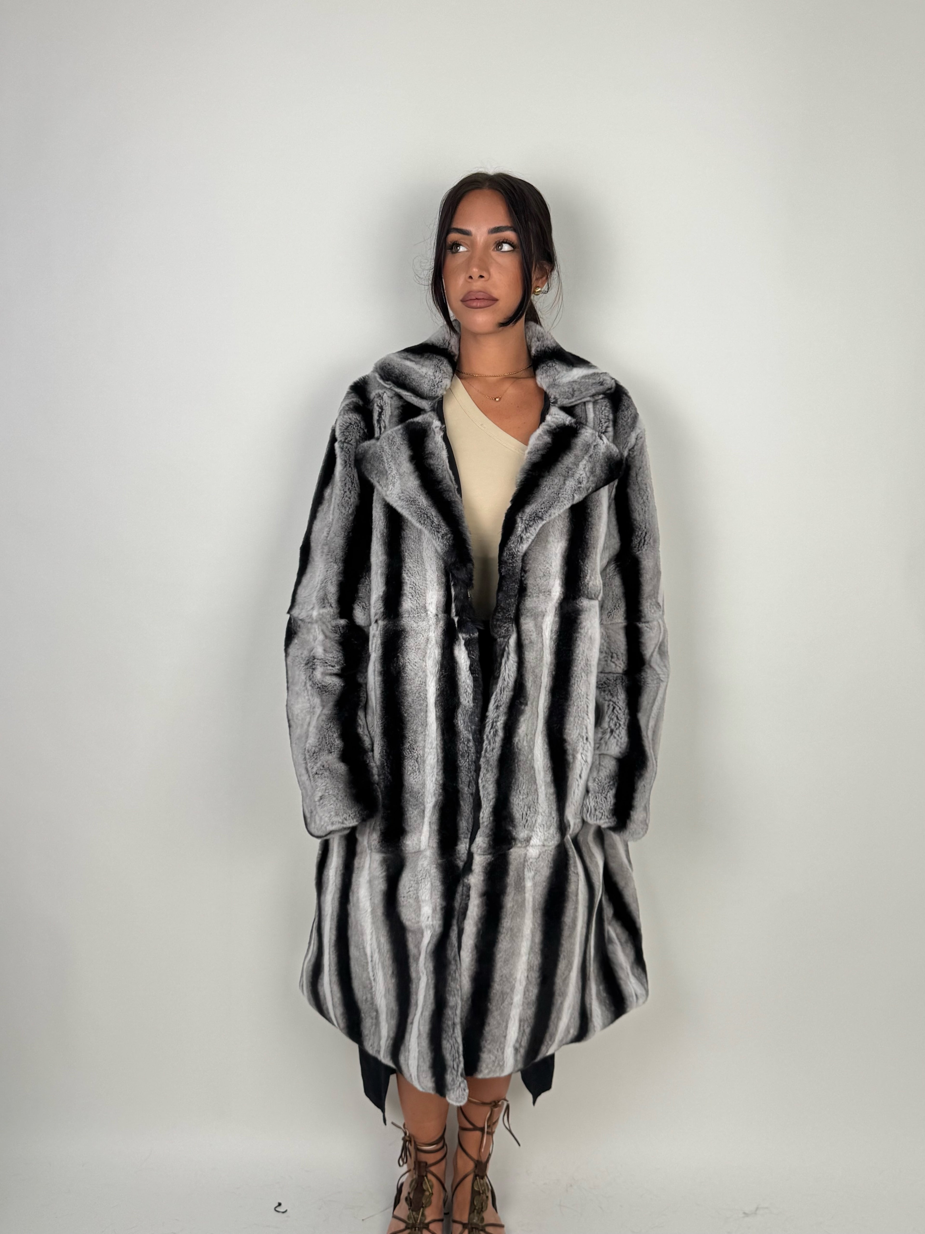 Cappotto in rex cincillà N749