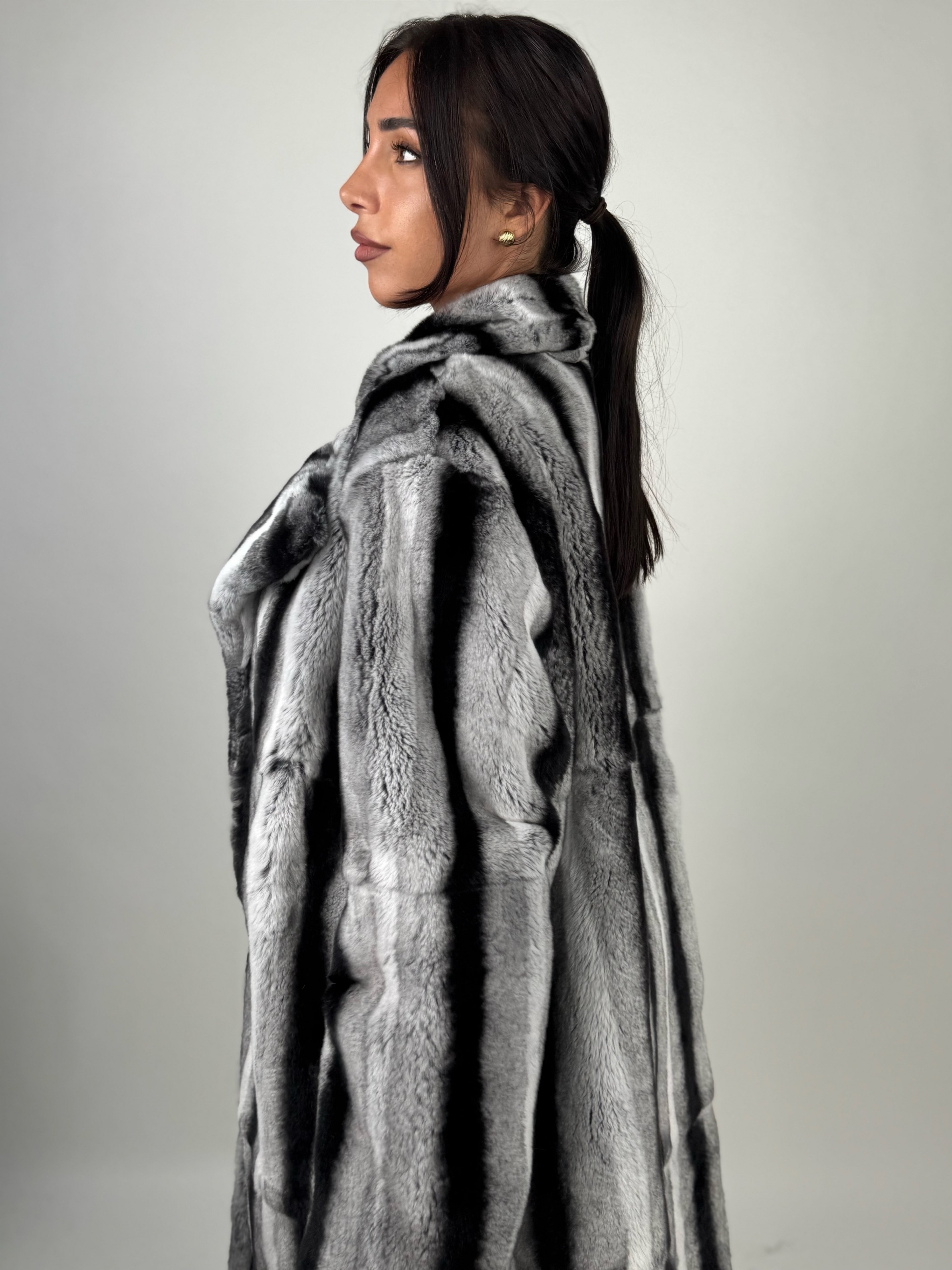 Cappotto in rex cincillà N749