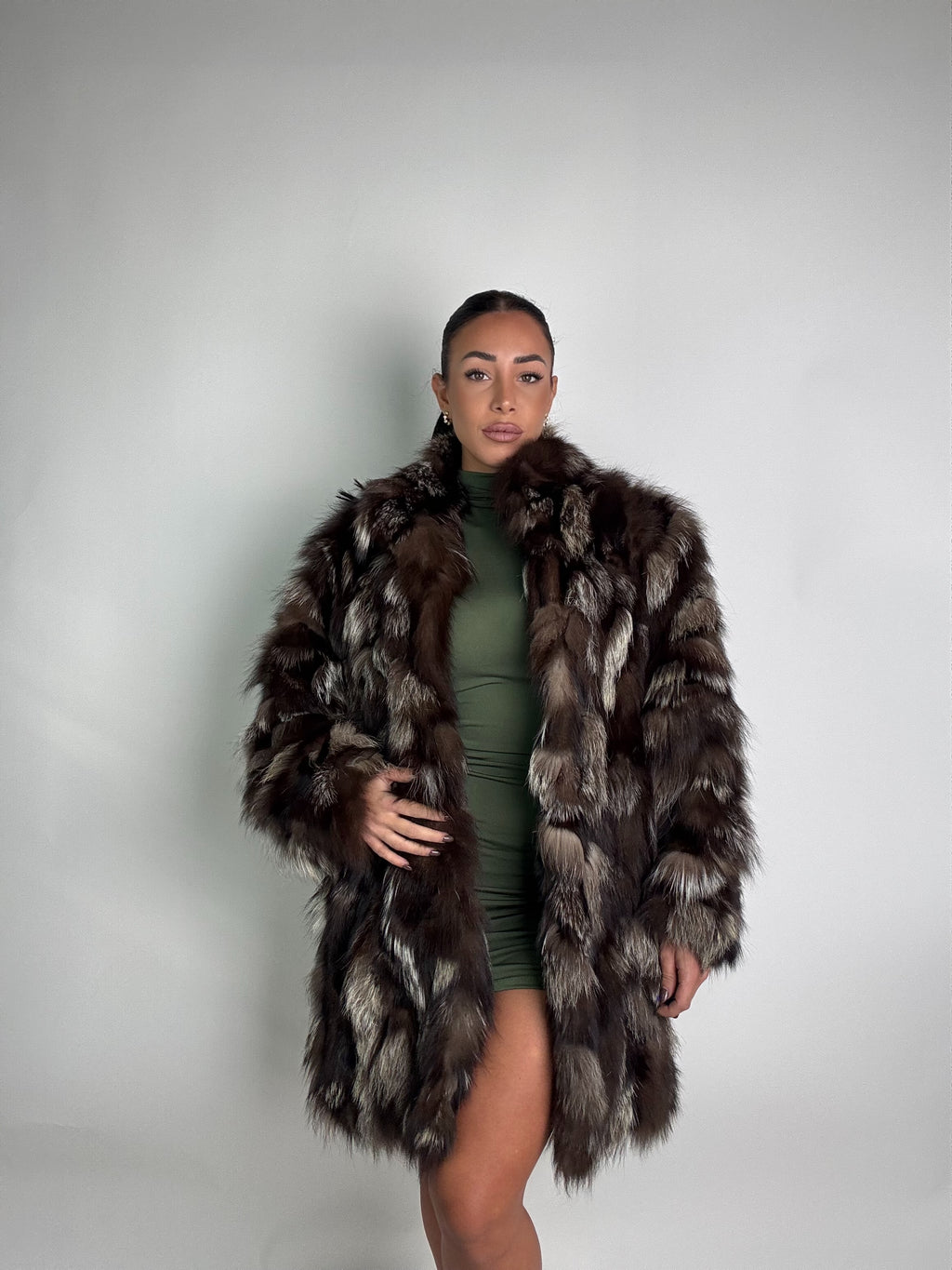 Giacca in volpe argentata N02