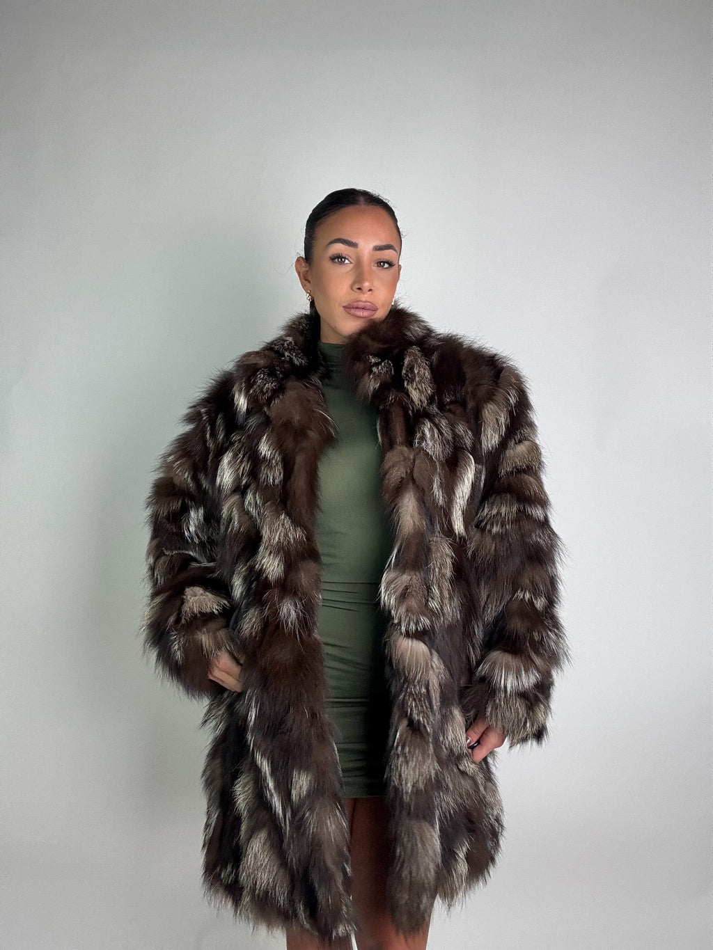 Giacca in volpe argentata N02