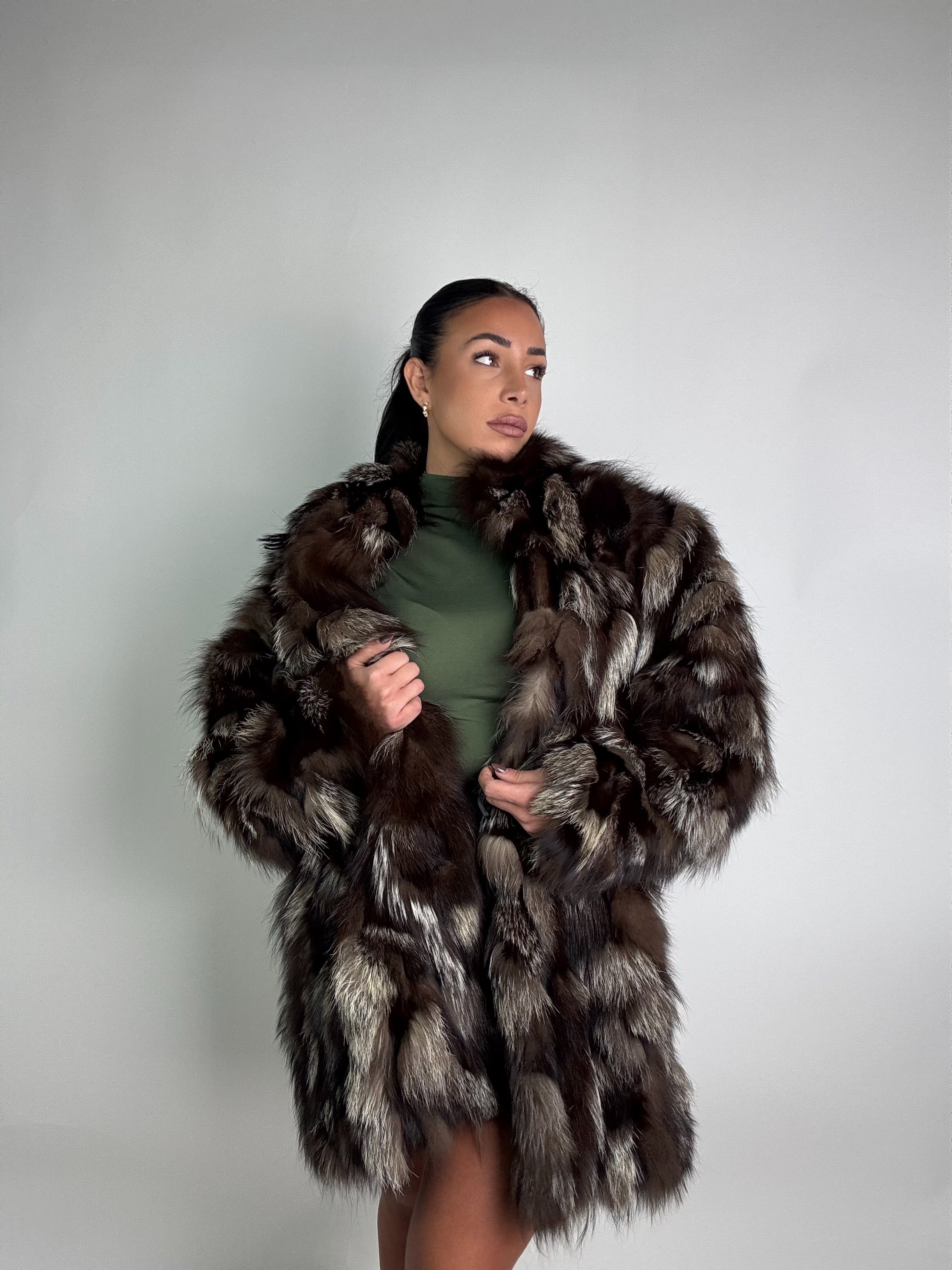 Giacca in volpe argentata N02