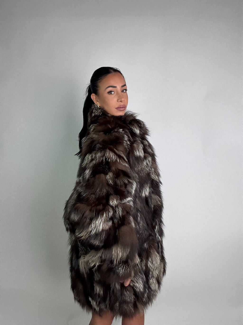 Giacca in volpe argentata N02