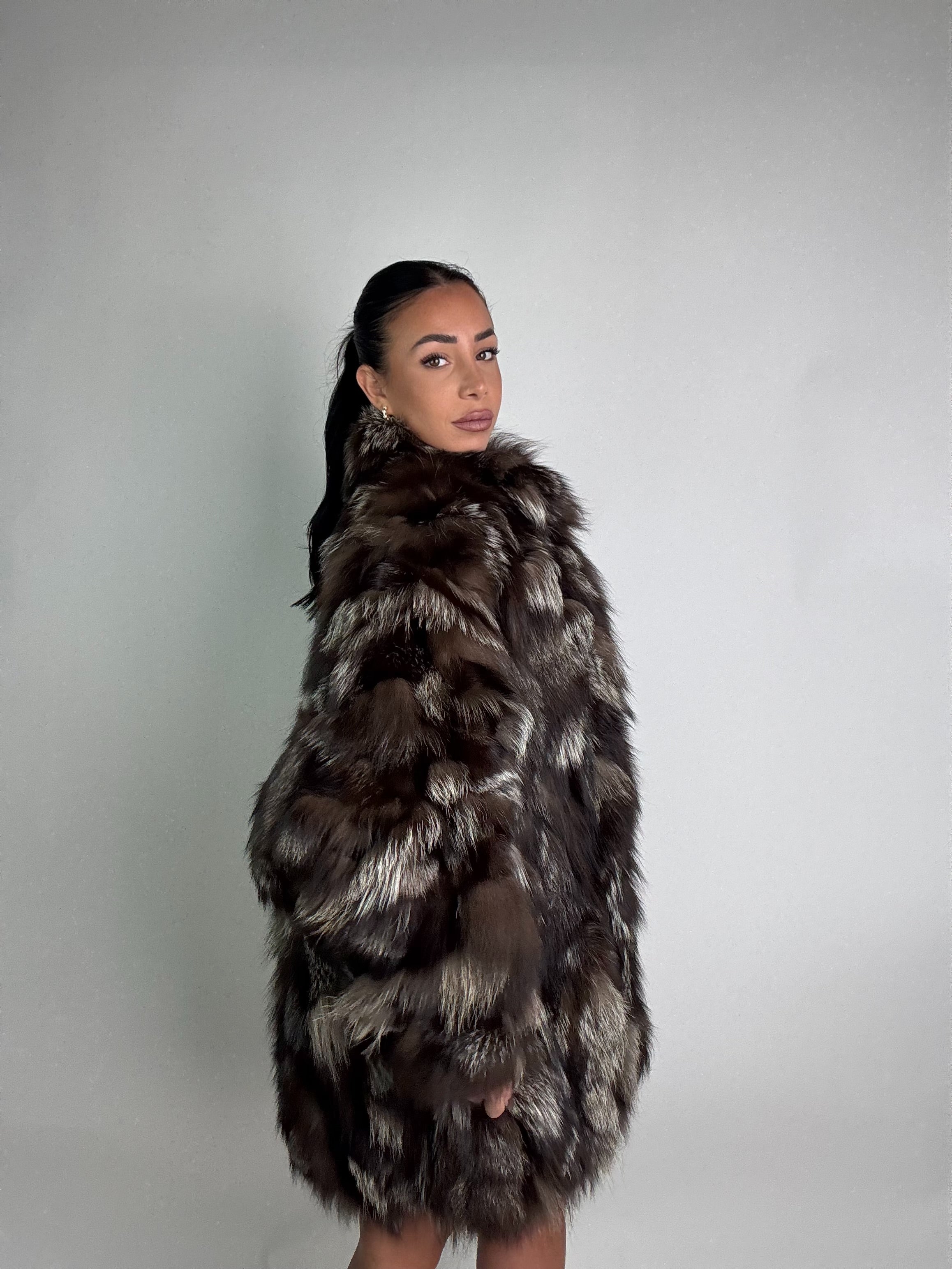 Giacca in volpe argentata N02