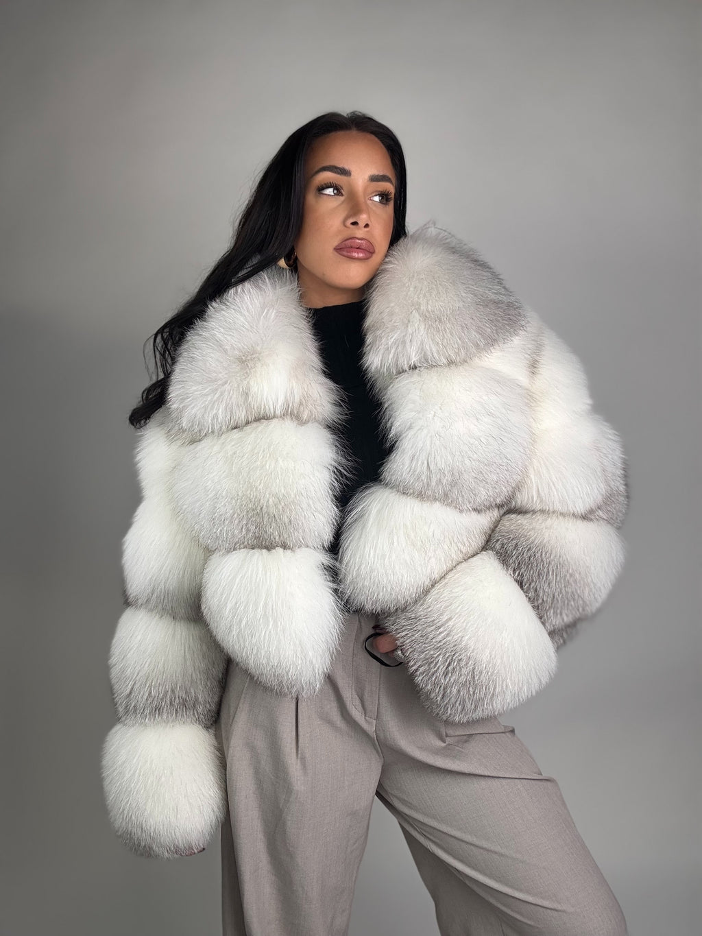Giacca Chloe in volpe artic frost