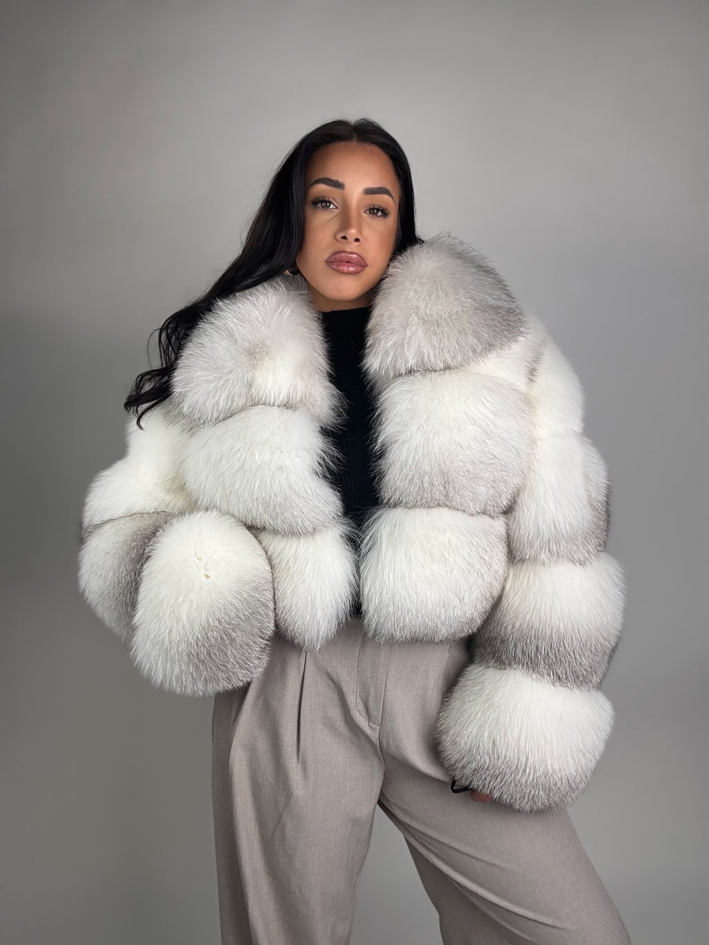 Giacca Chloe in volpe artic frost