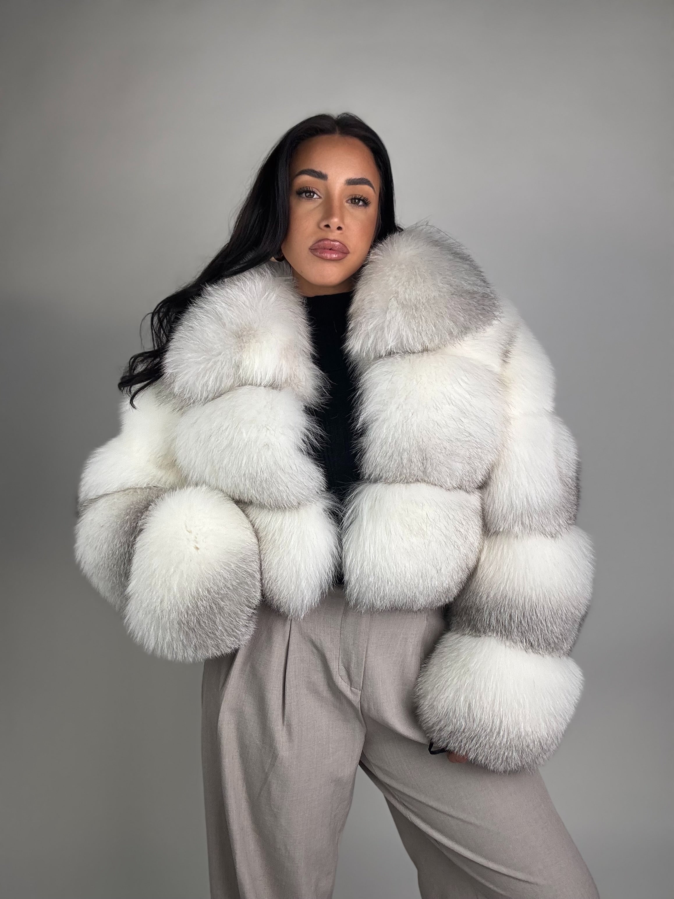 Giacca Chloe in volpe artic frost