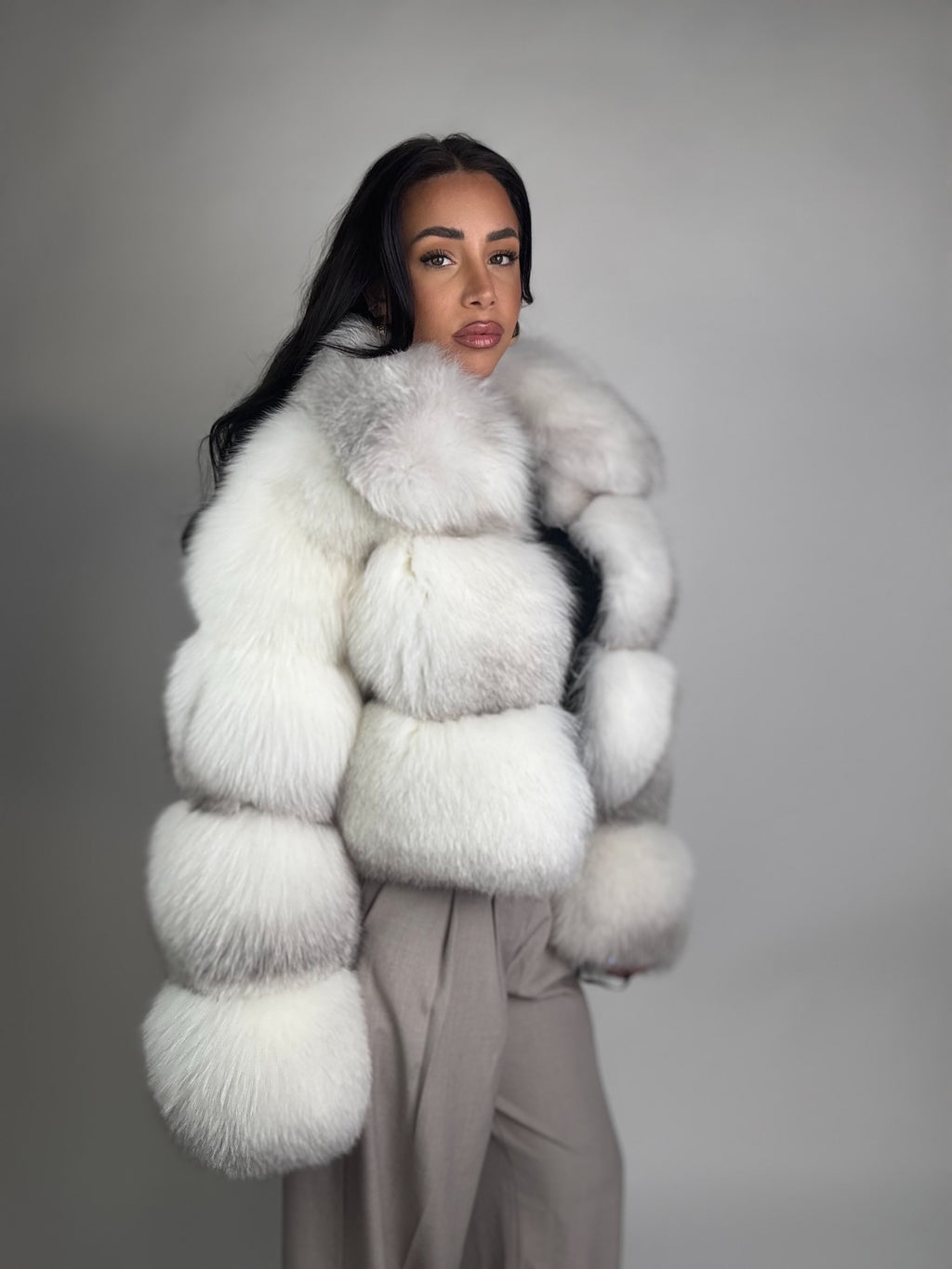 Giacca Chloe in volpe artic frost