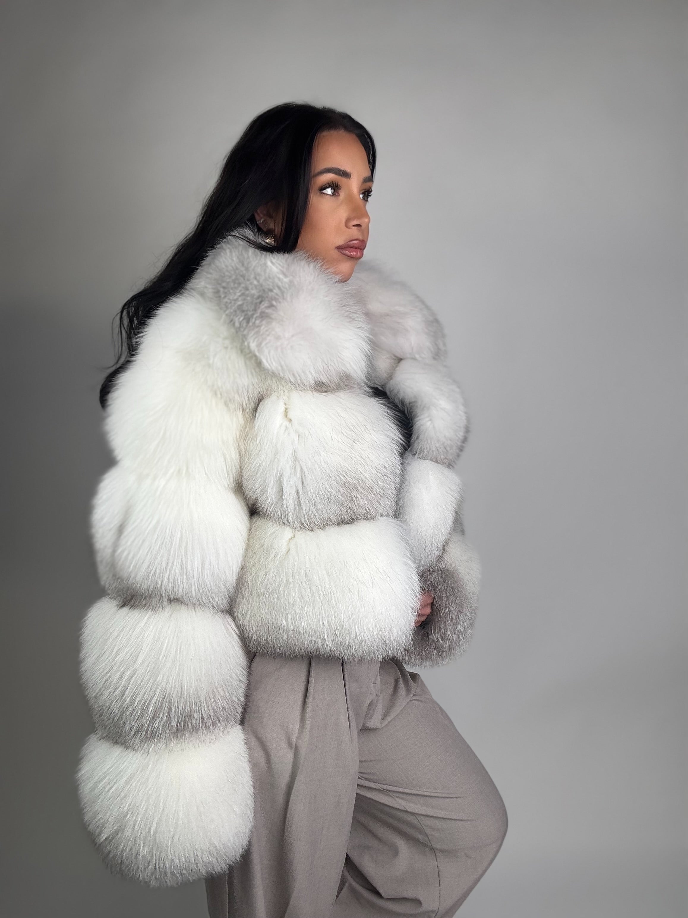 Giacca Chloe in volpe artic frost