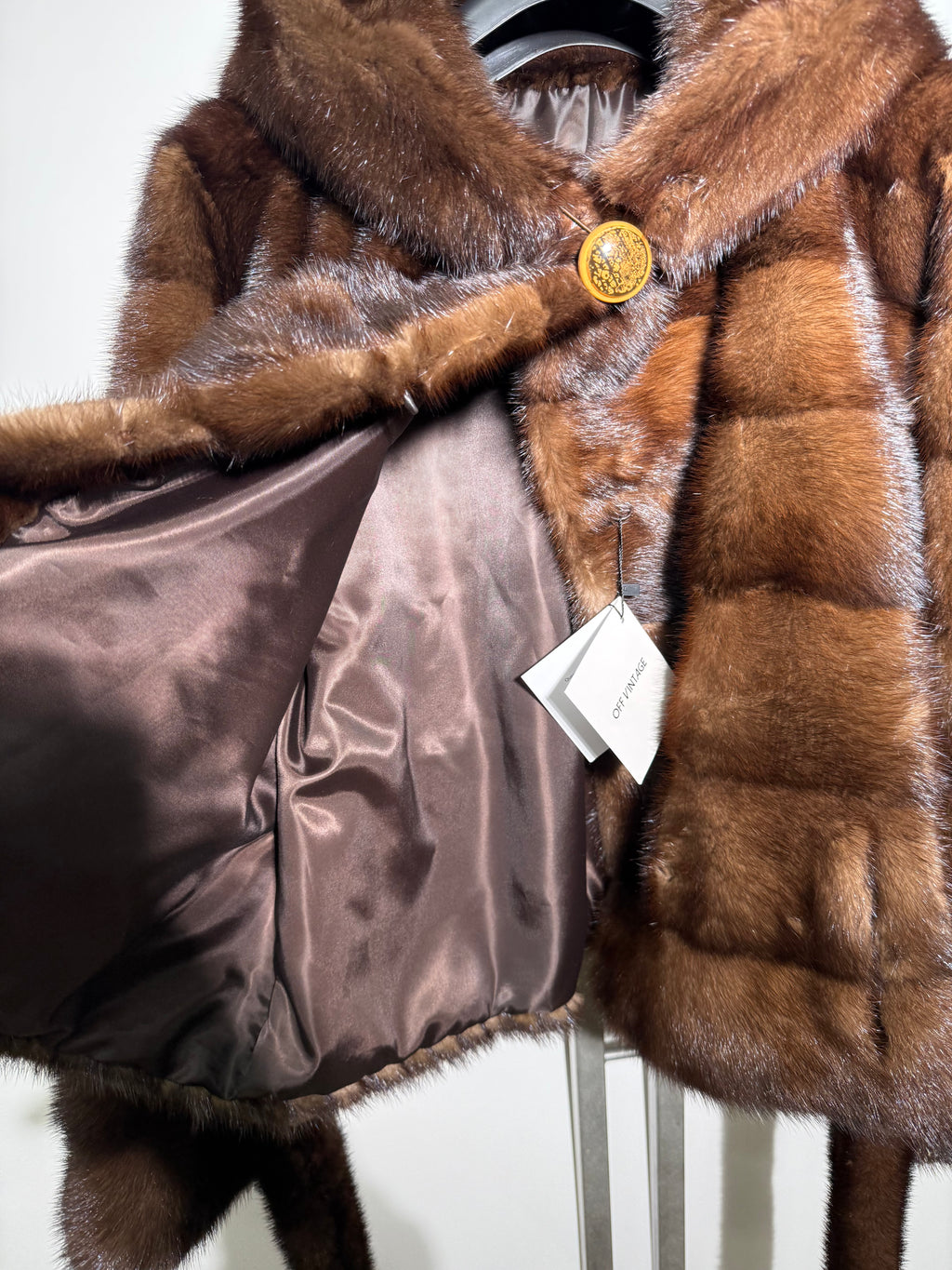 Giacca in visone cintura e cappuccio