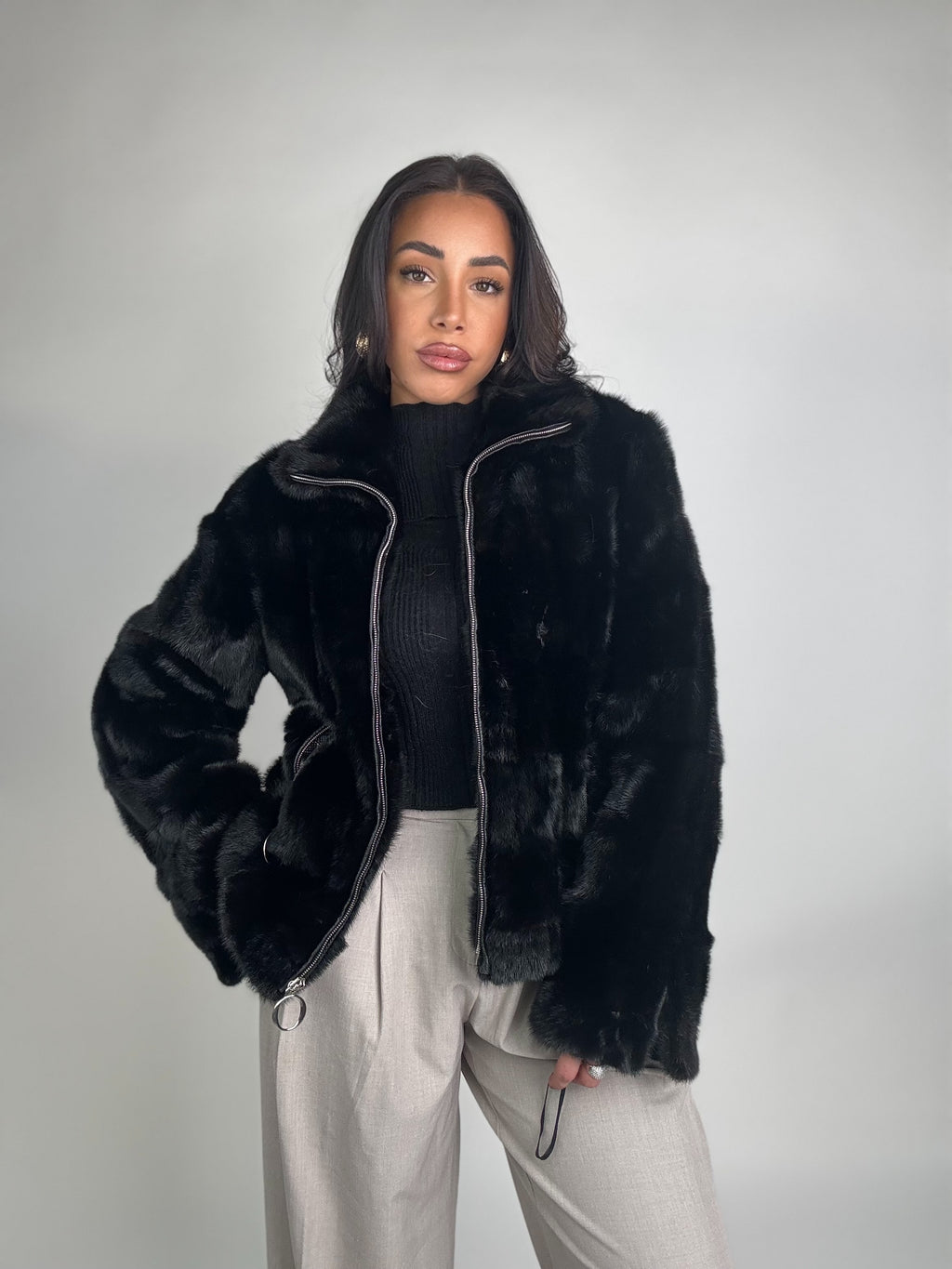 Mink Bomber Jacket