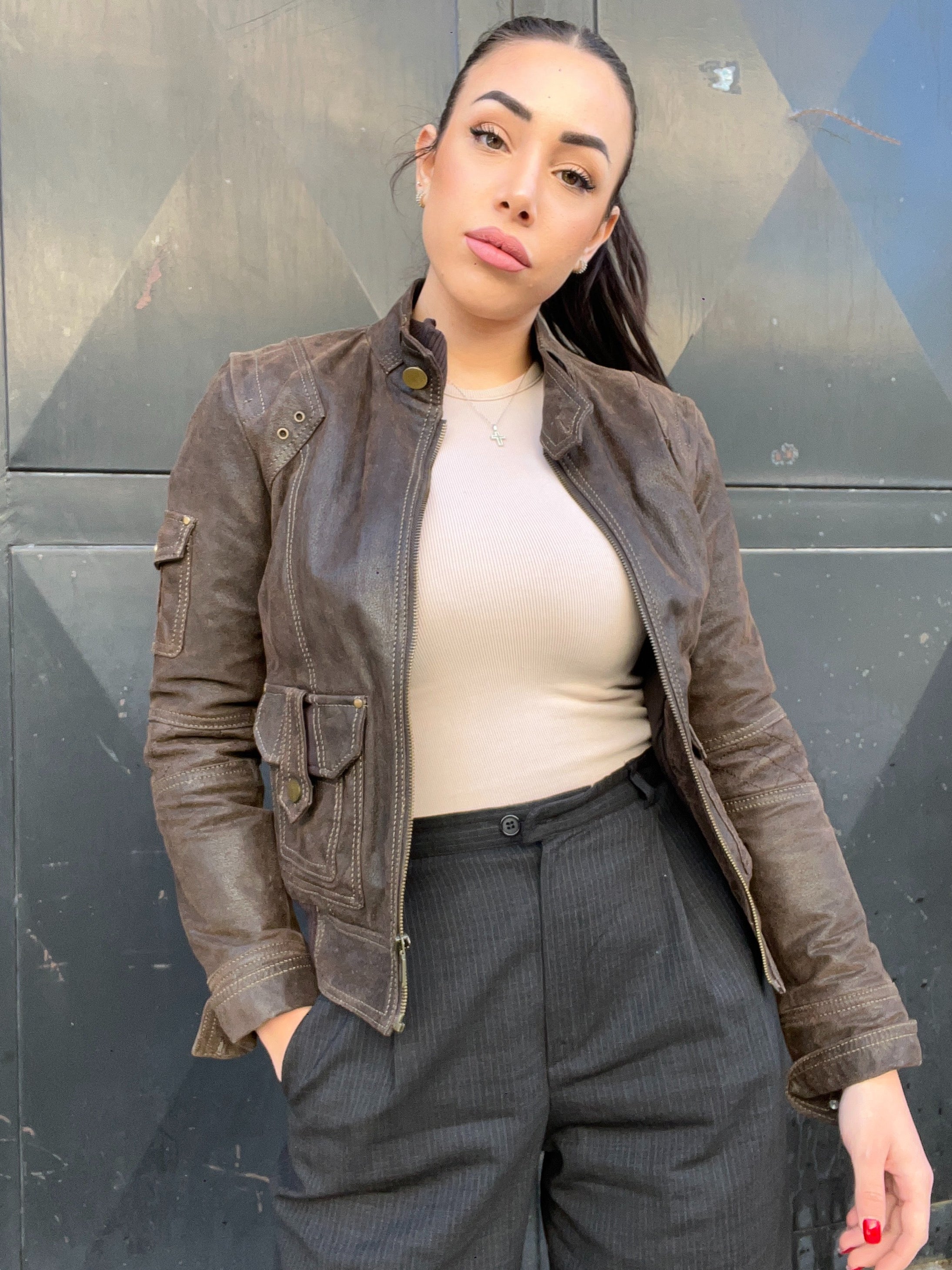Zarro Leather Blazer