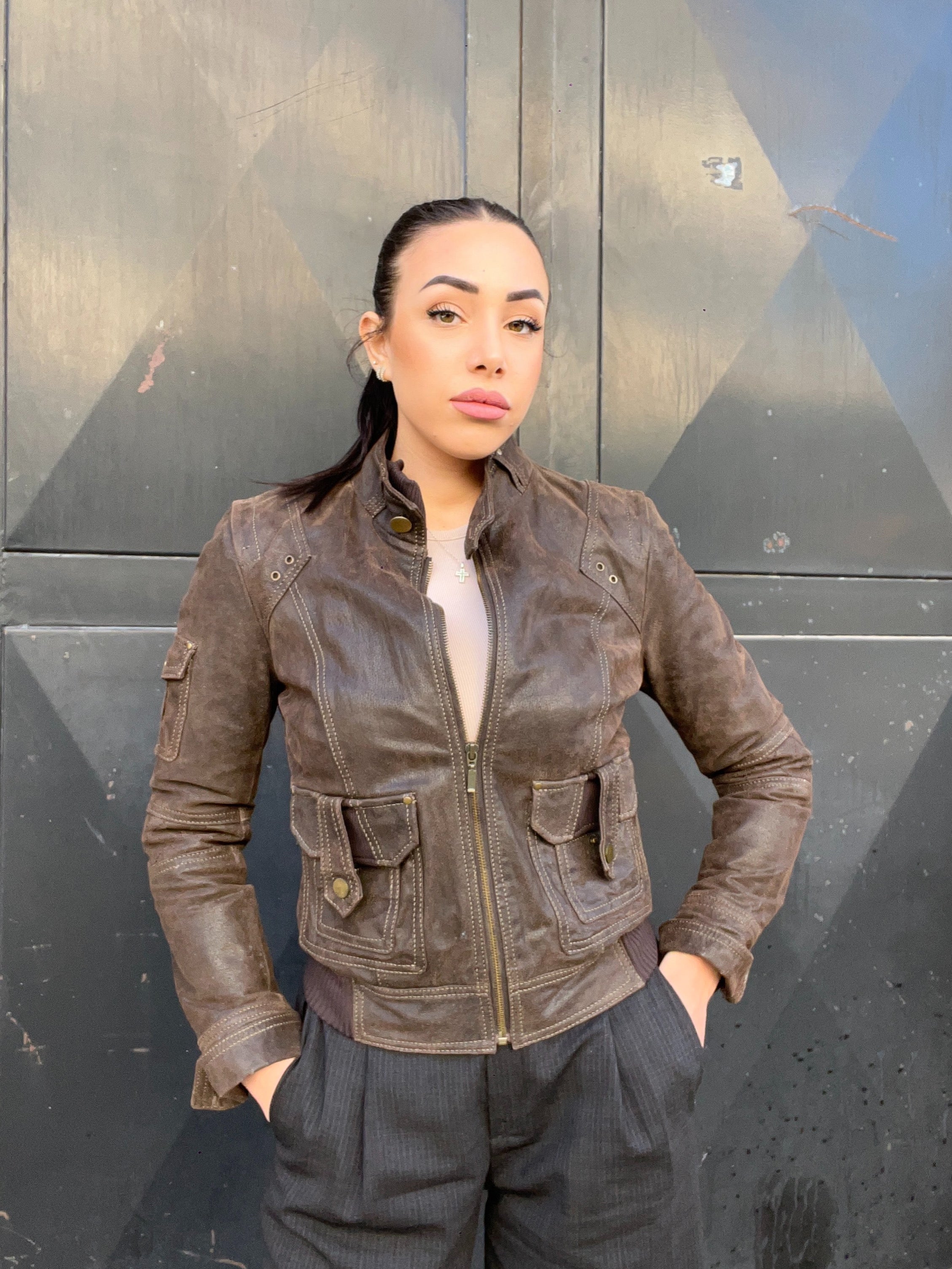 Zarro Leather Blazer