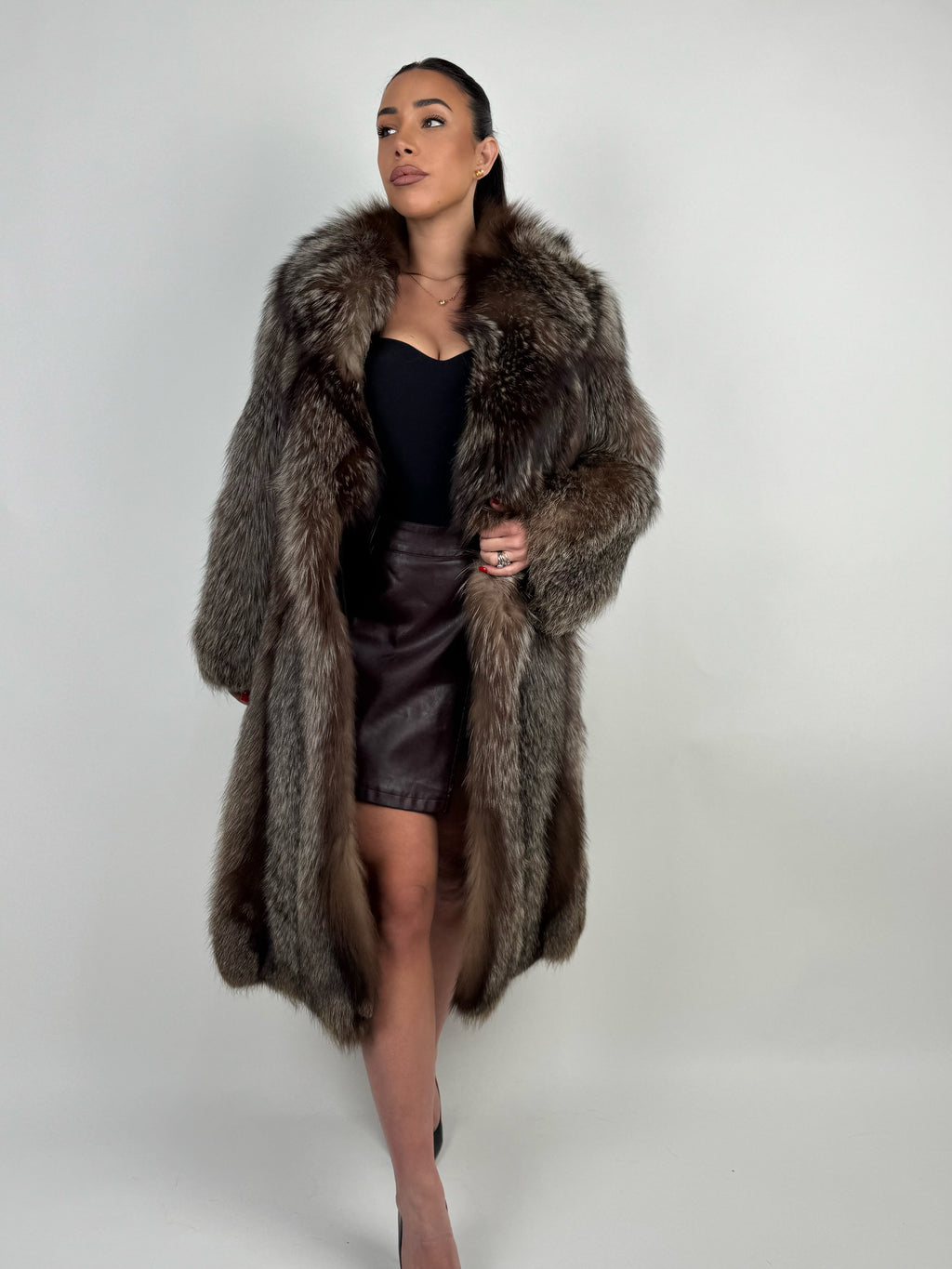 Cappotto in volpe argentata N484