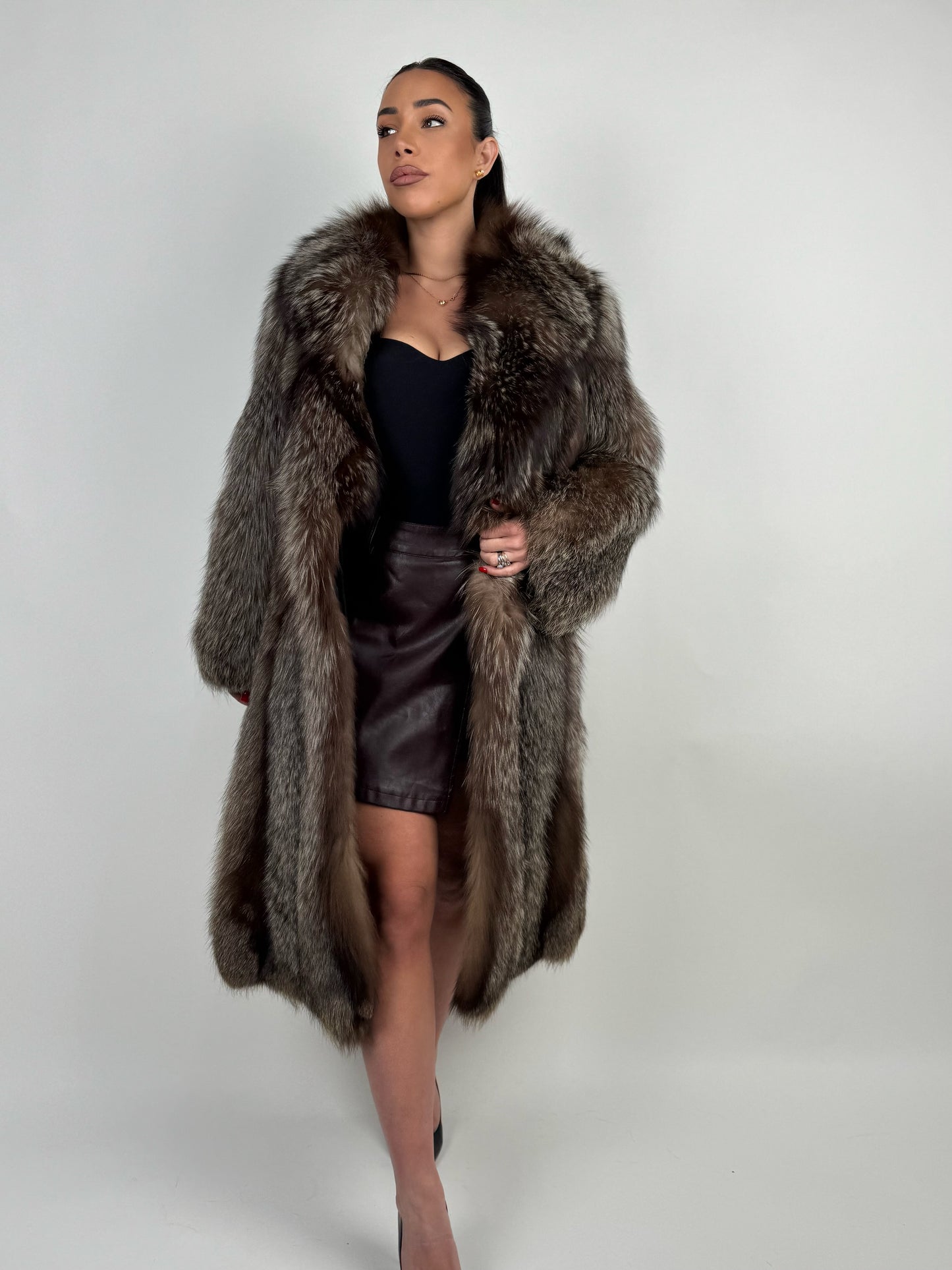 Cappotto in volpe argentata N484