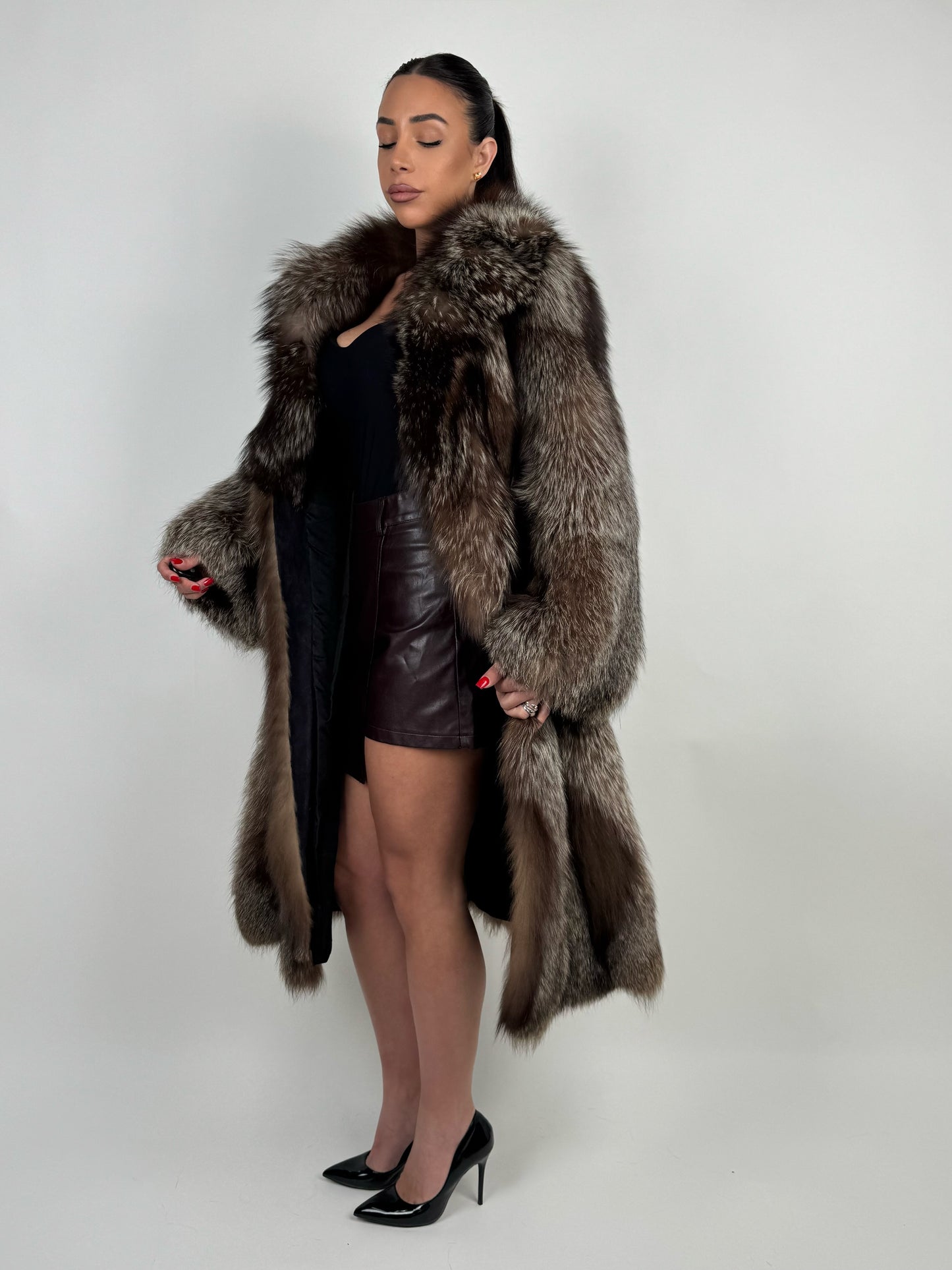 Cappotto in volpe argentata N484