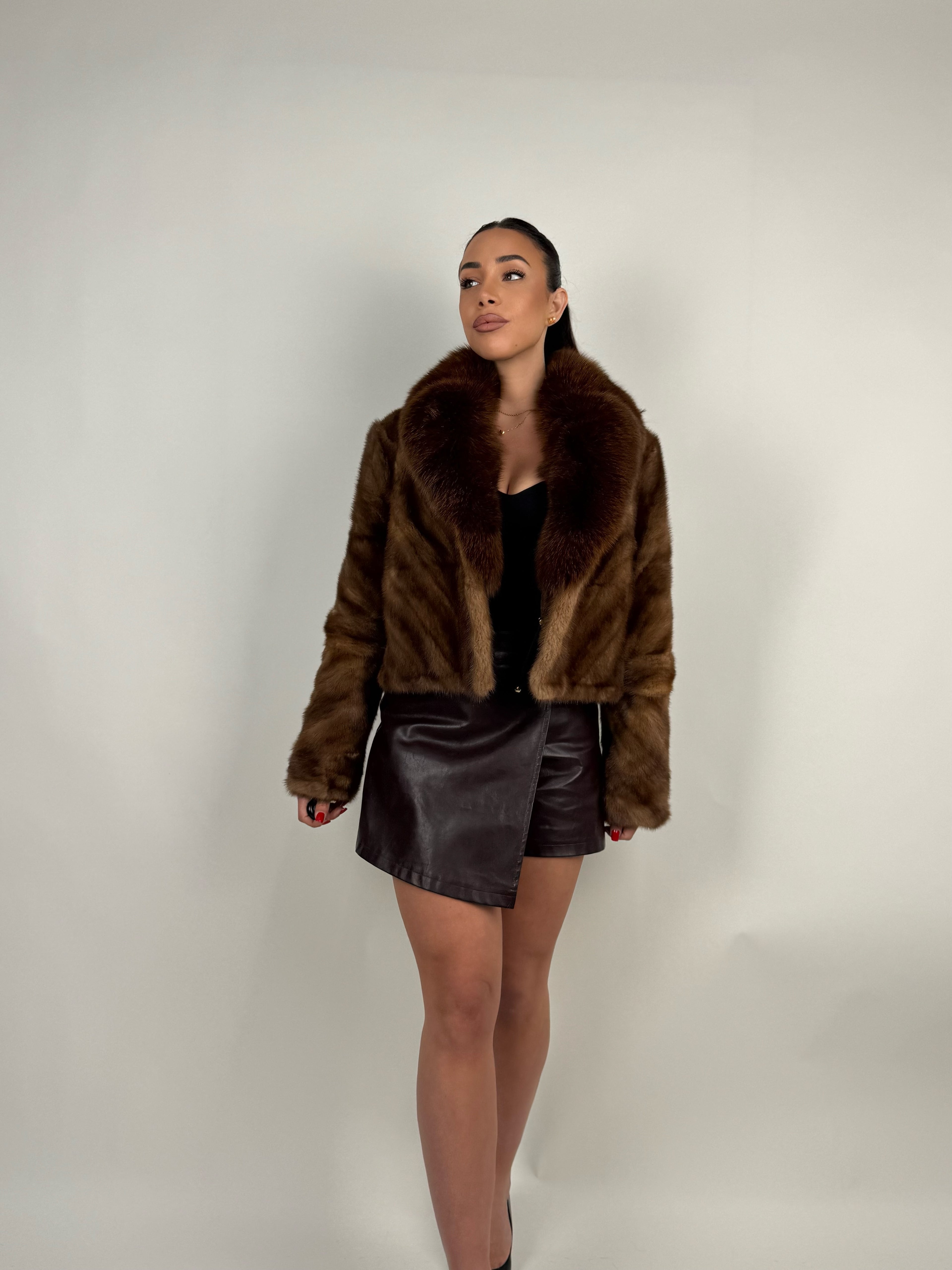 Giacca in visone e volpe N447