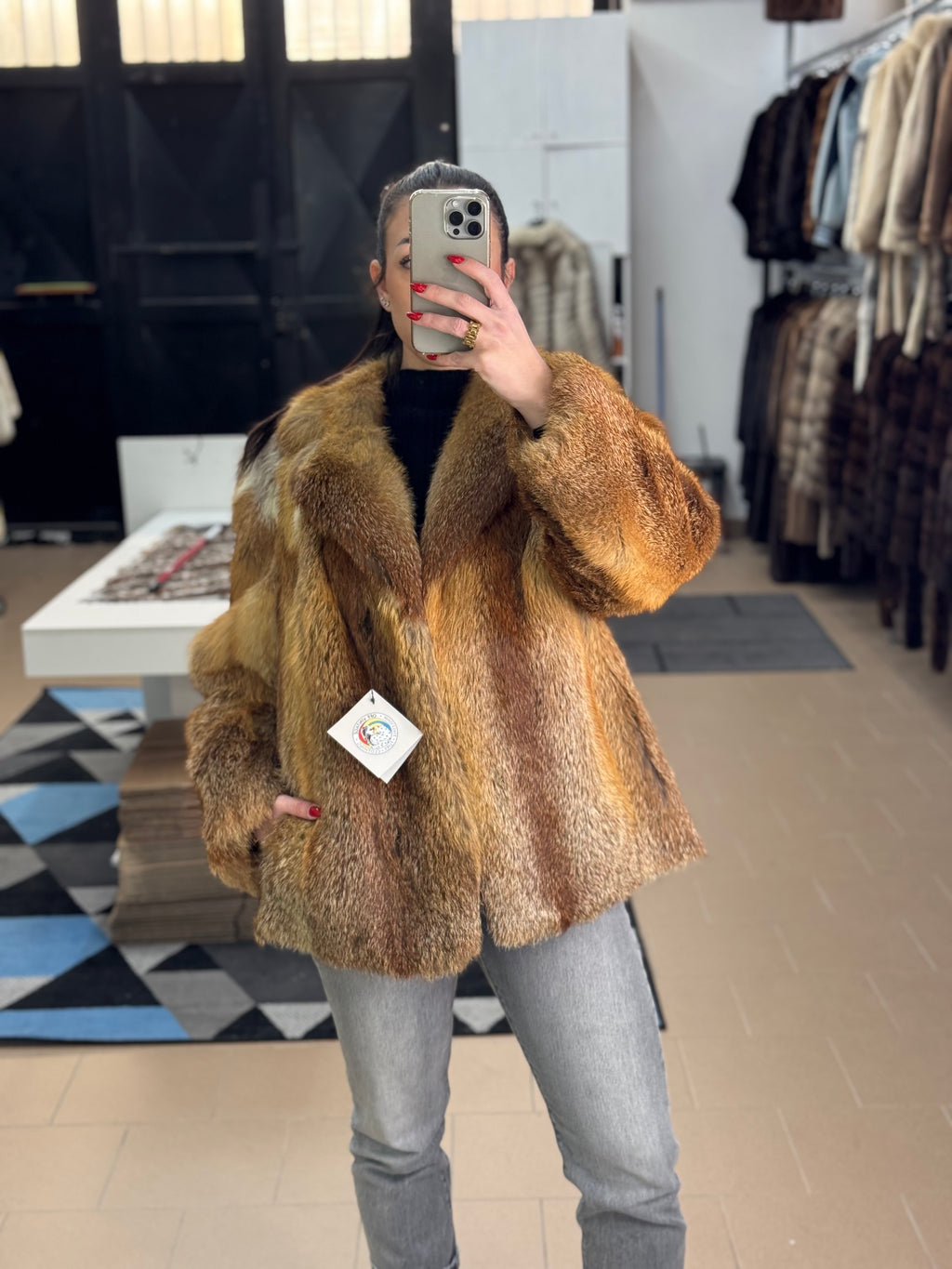 Giacca in volpe rossa
