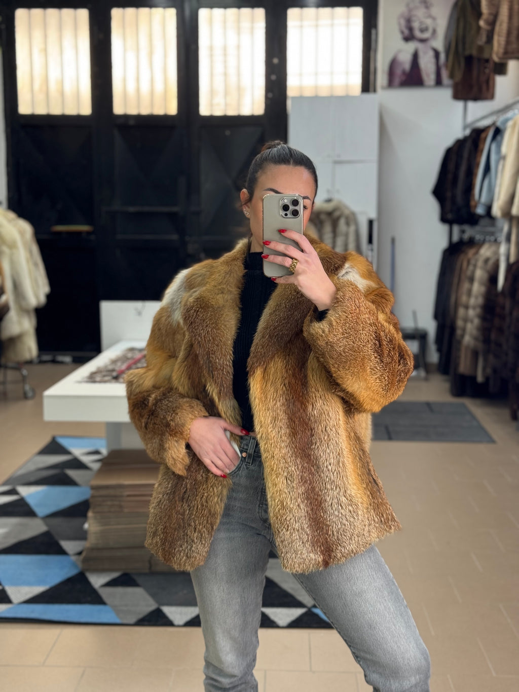 Giacca in volpe rossa
