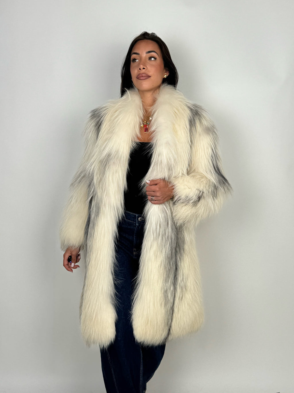 Giacca in volpe platinum N761